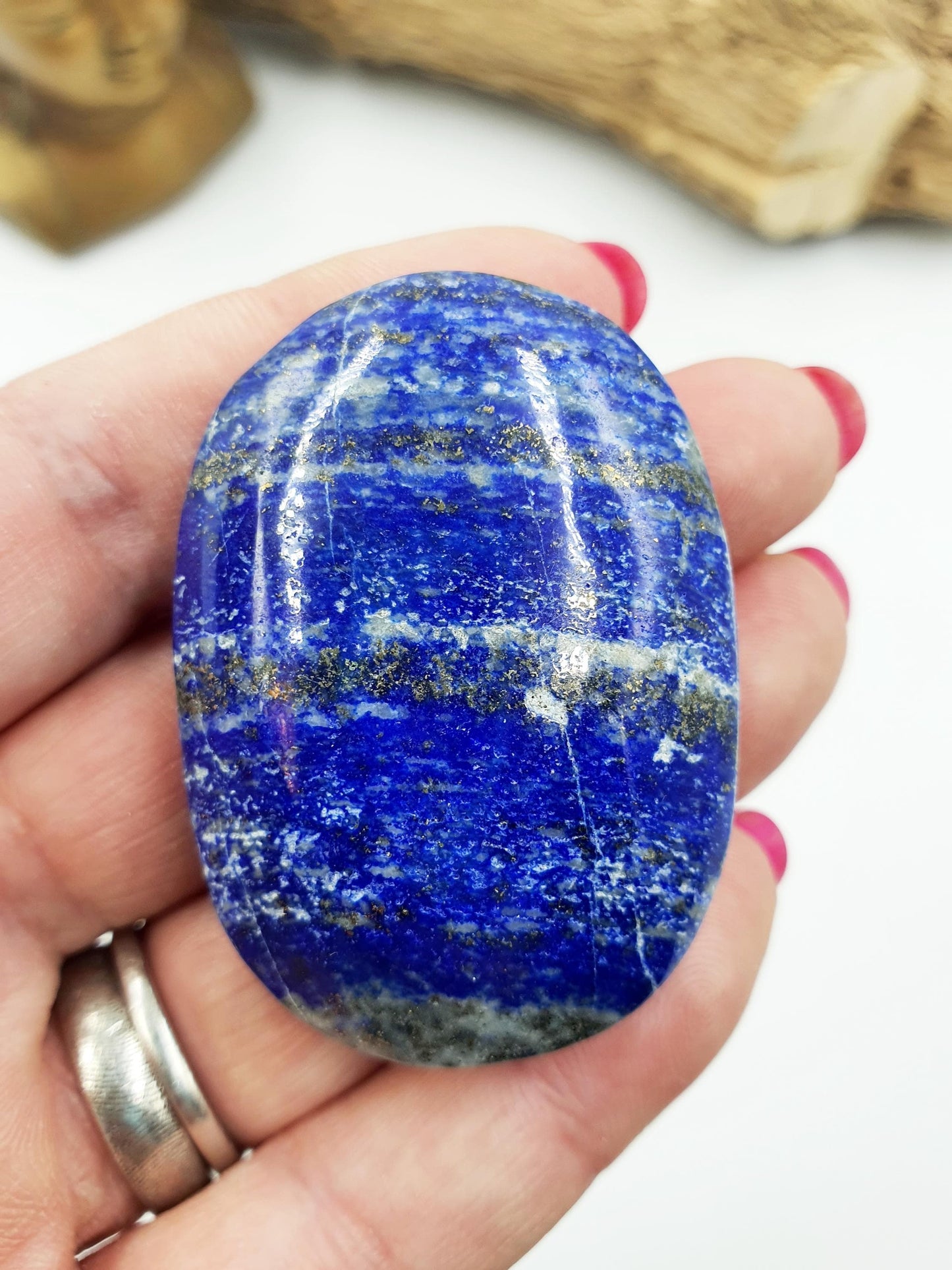 Lapis Lazuli Palm Stone - Wisdom & Truth Third Eye Chakra Crystal - 65g
