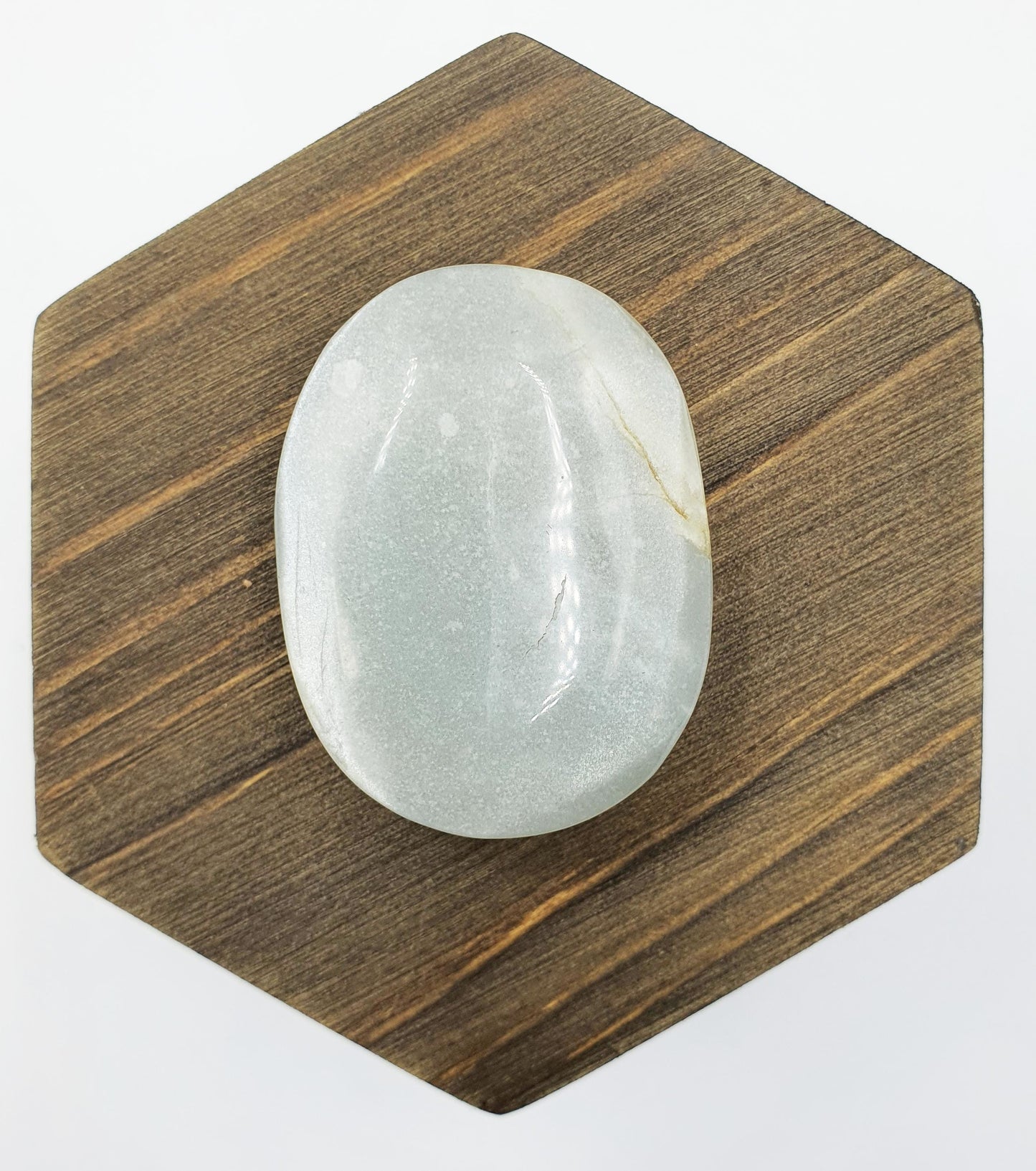 Green Moonstone Palm - Heart Chakra & Emotional Balance Healing Crystal - 40g