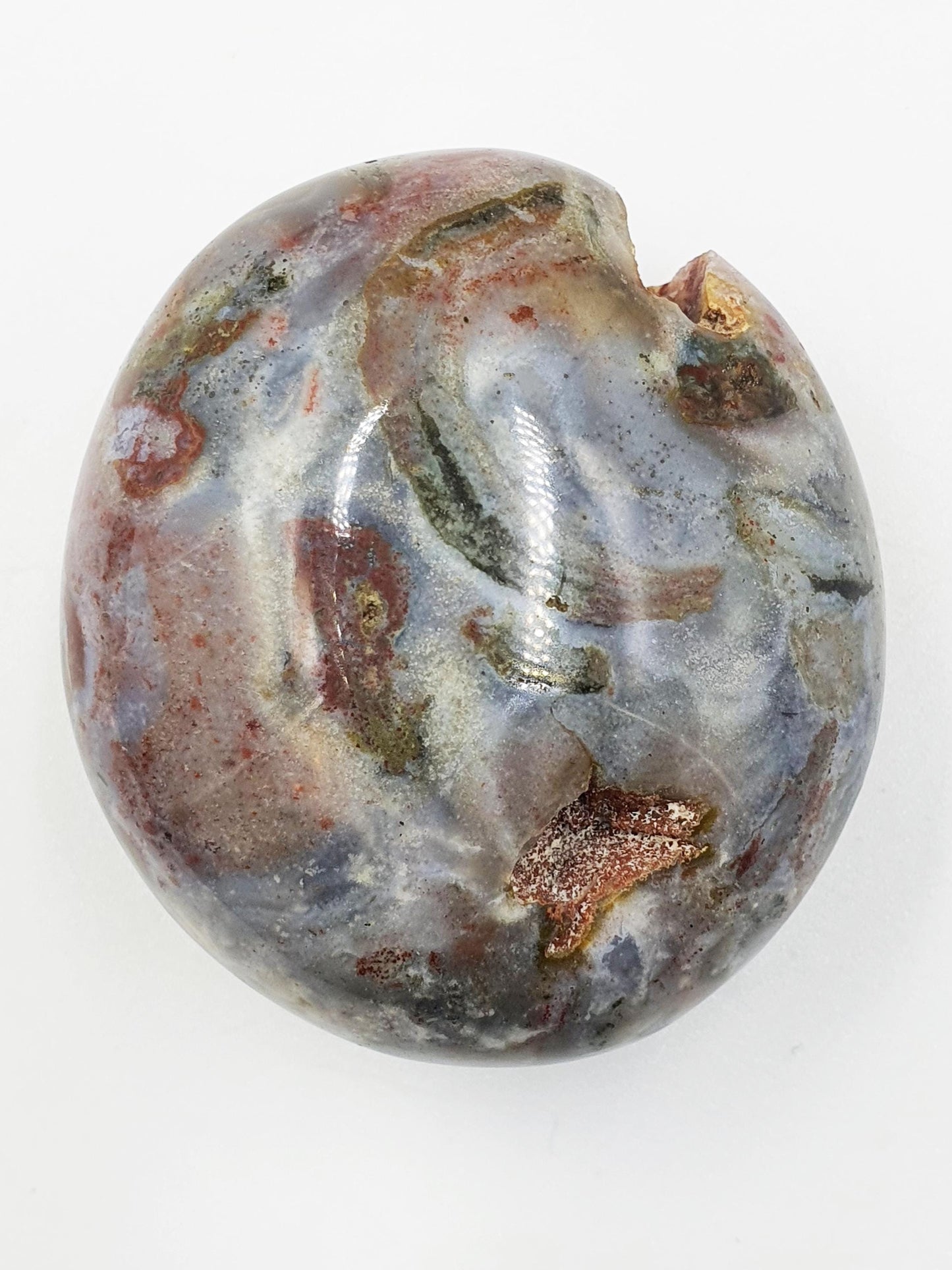 Ocean Jasper Palm with natural pockets- Joy & Renewal Healing Crystal - 85g