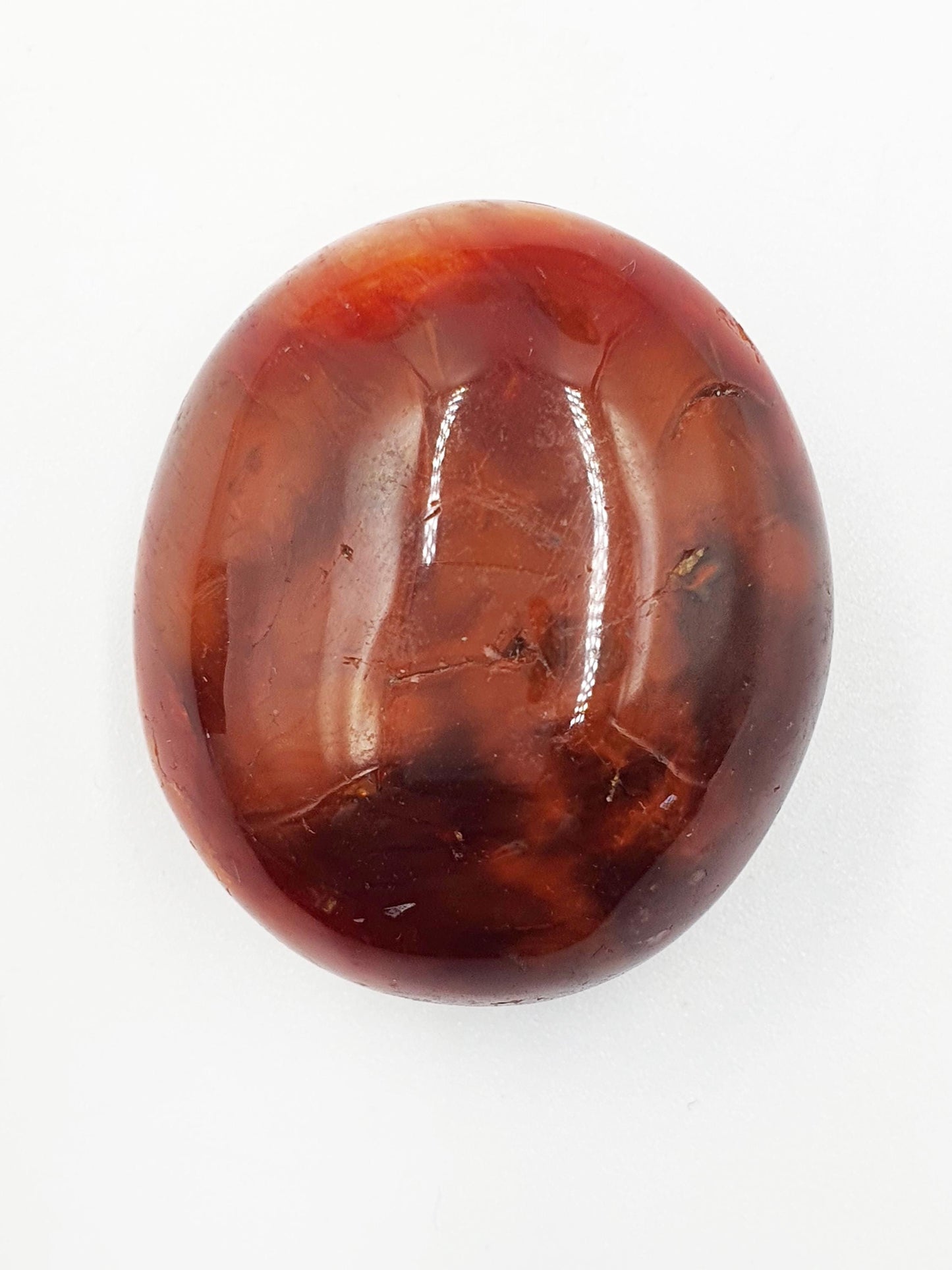 Carnelian Palm Stone - Vitality & Creative Healing Crystal - 55g