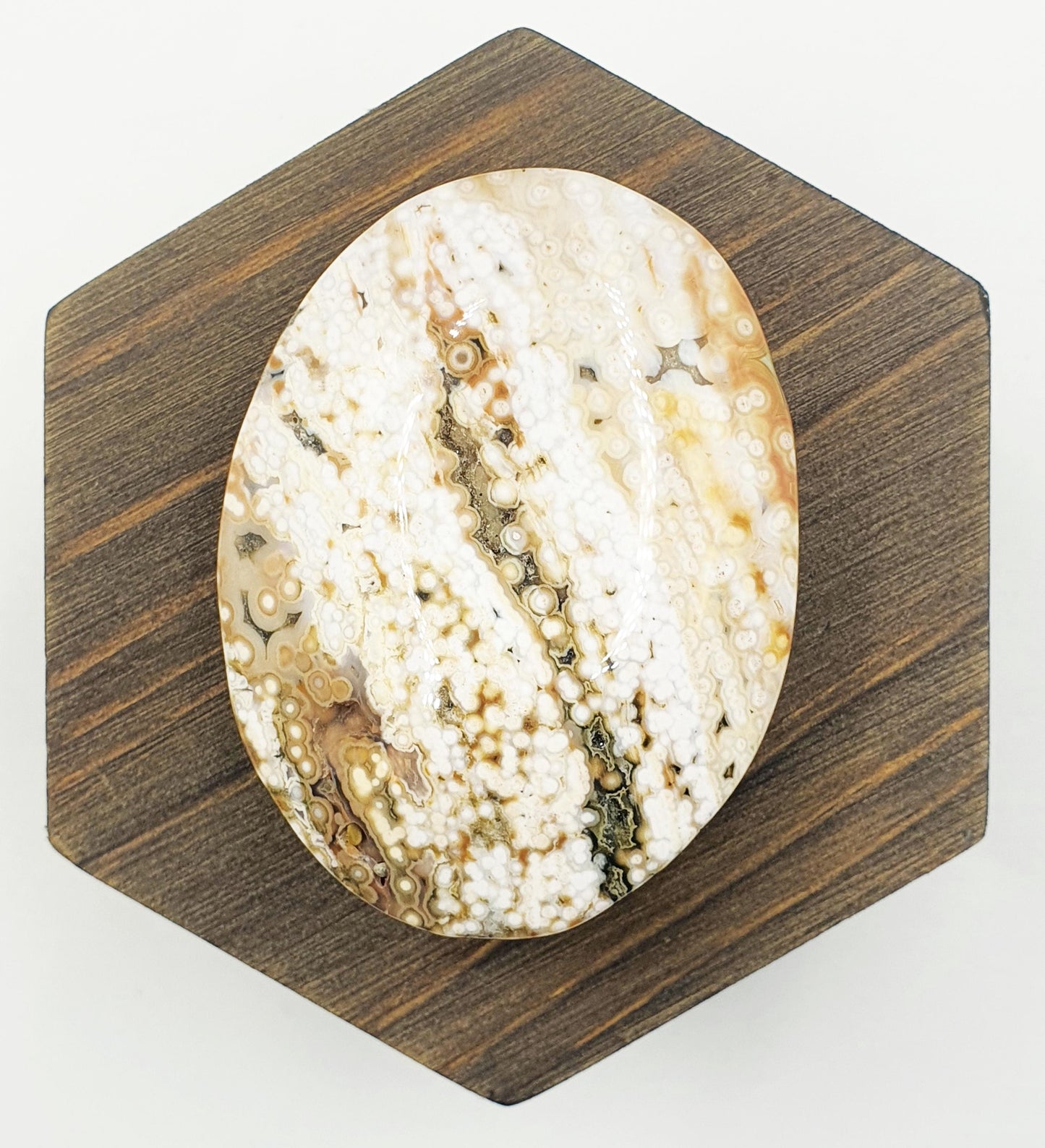 Orbicular Ocean Jasper Palm - Joy & Renewal Healing Crystal - 100g