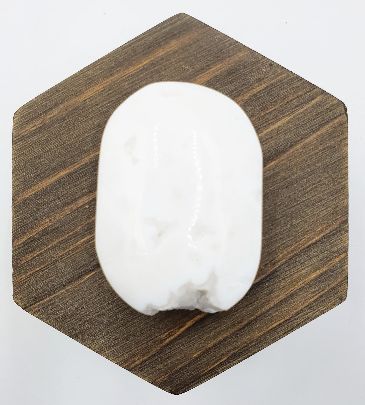 White Agate Drusy Palm Stone - Calming & Cleansing Healing Crystal - 60g