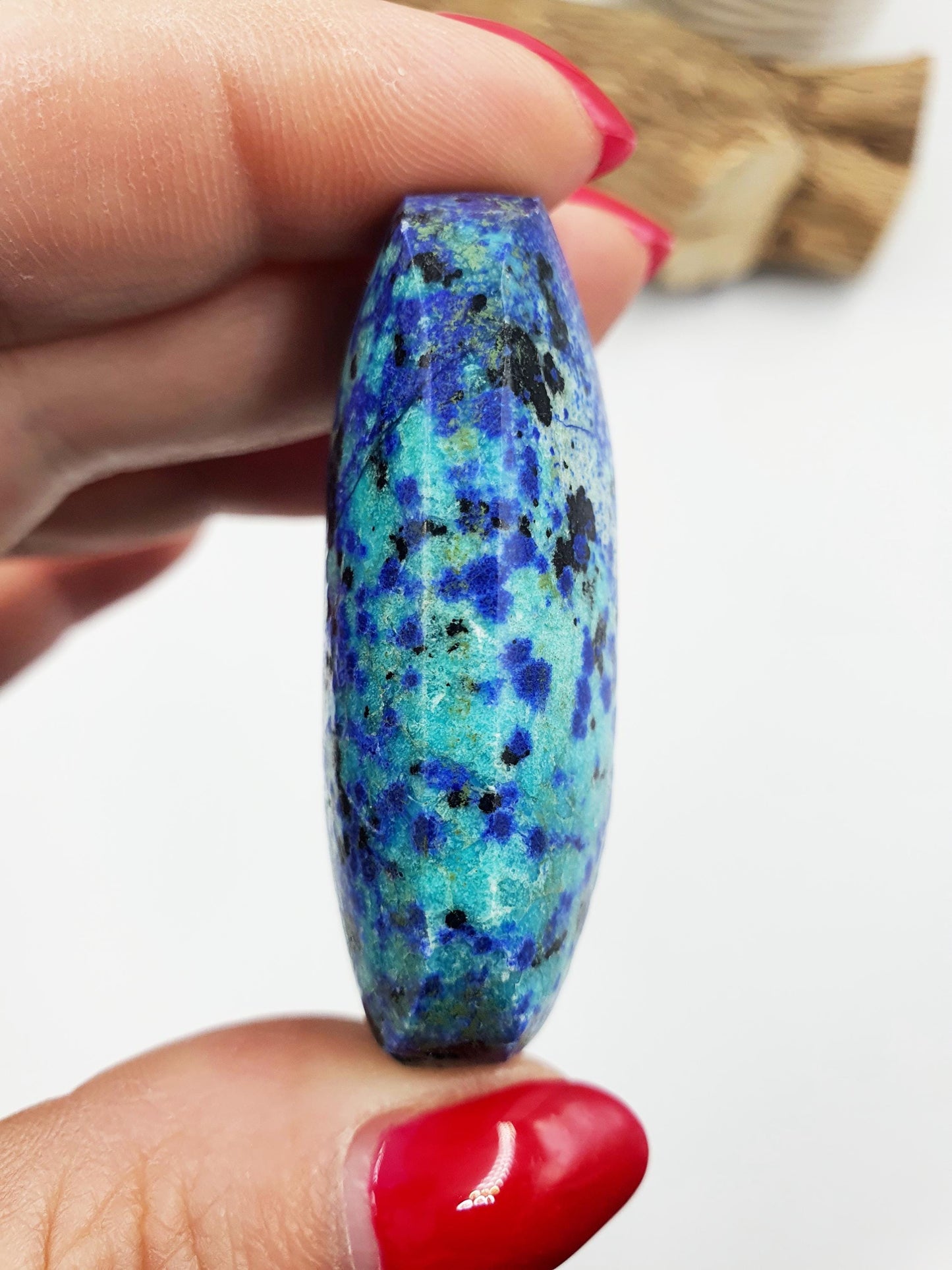 Rare Azurite Palm Stone - Intuition & Spiritual Insight Third Eye Chakra Crystal - 40g