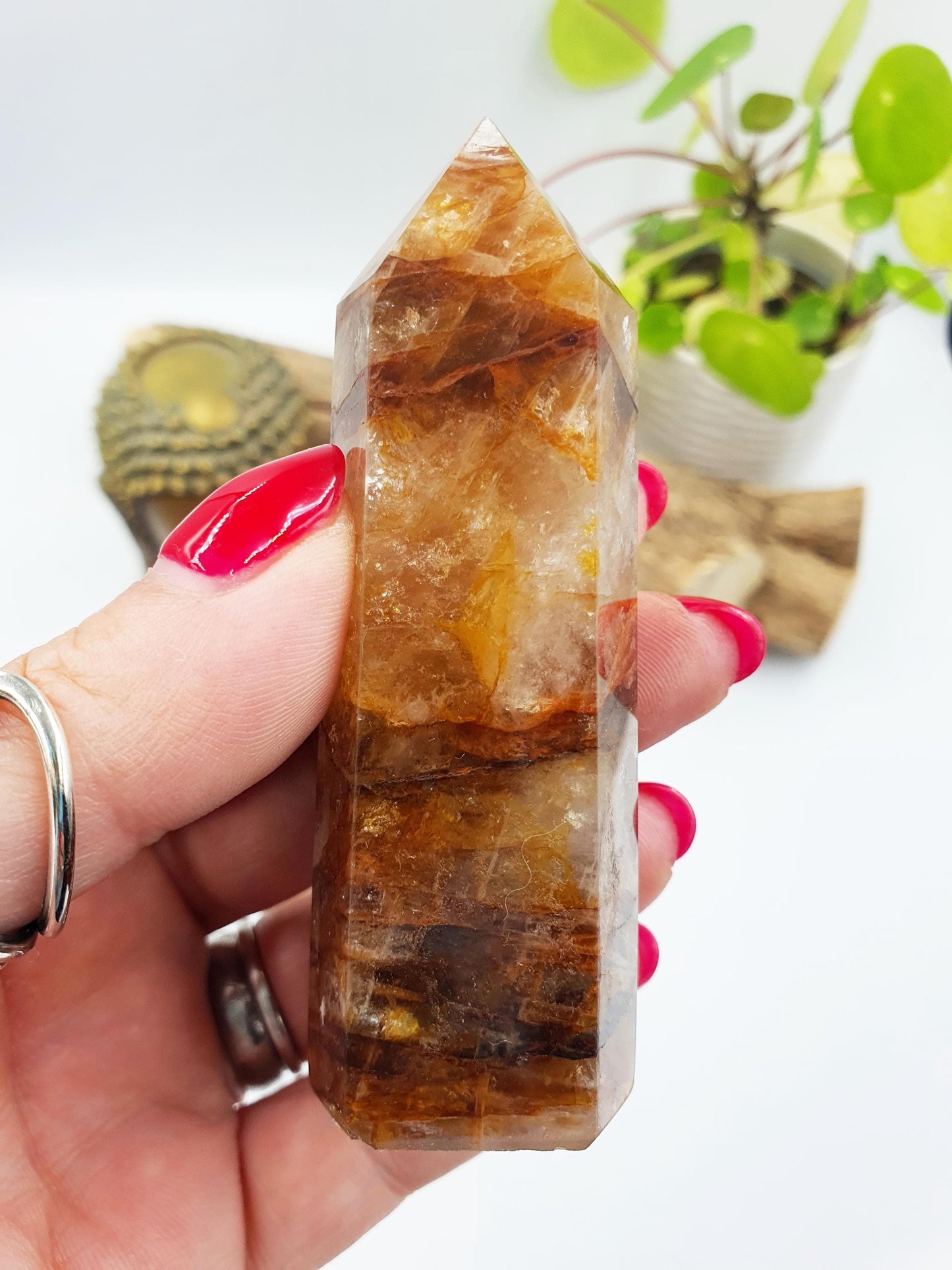 Golden Healer Quartz Tower - Spiritual Healing & Positive Energy Crystal Point - 115g