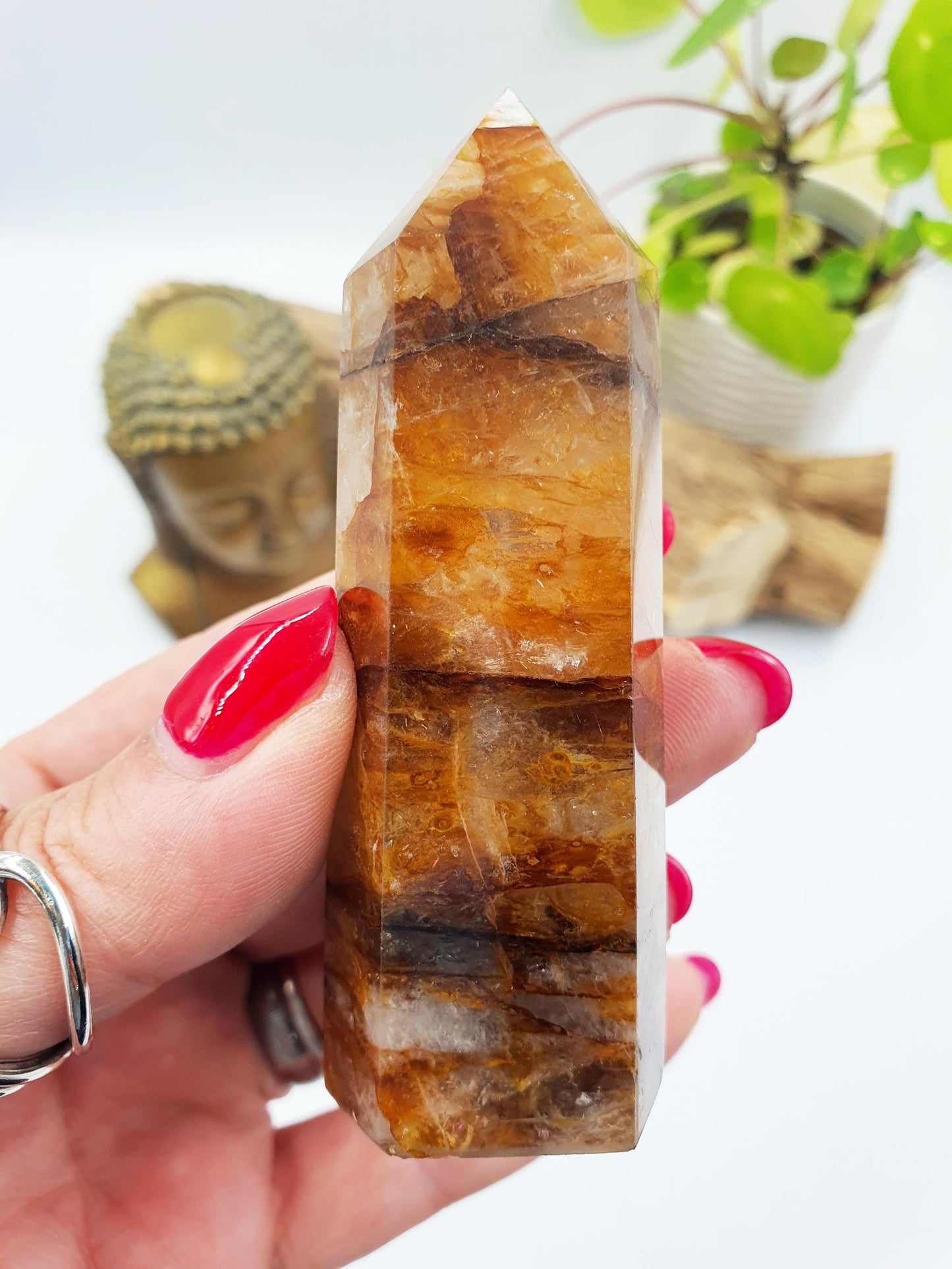 Golden Healer Quartz Tower - Spiritual Healing & Positive Energy Crystal Point - 115g