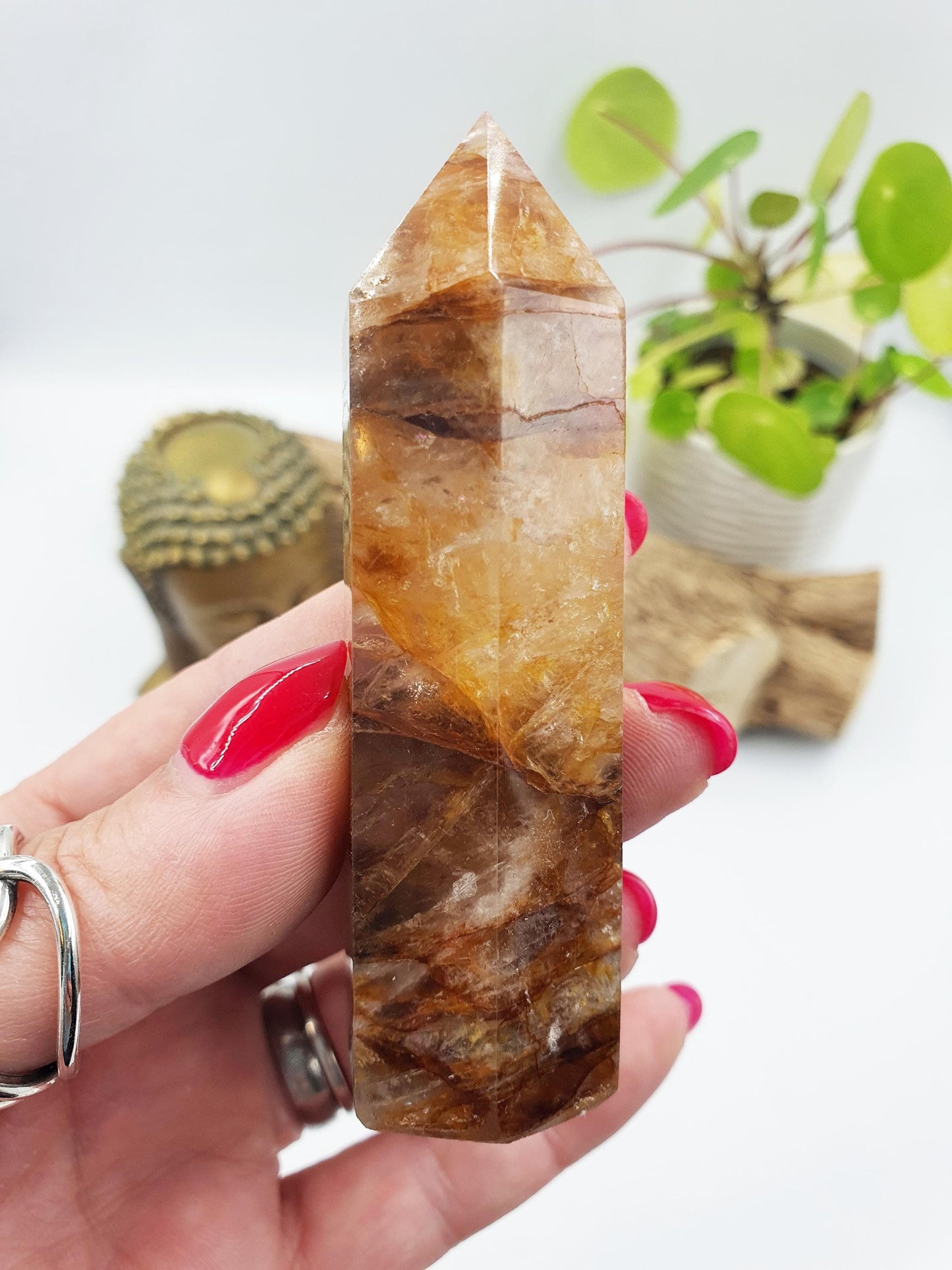 Golden Healer Quartz Tower - Spiritual Healing & Positive Energy Crystal Point - 115g