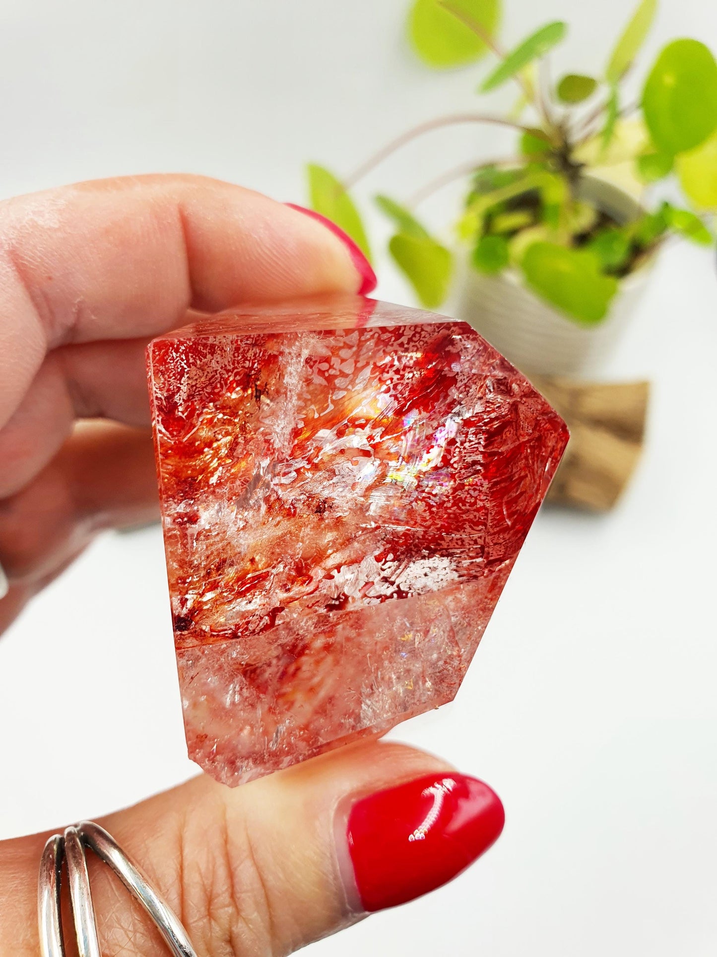 Madagascan Fire Quartz (Hematoid) Freeform with rainbows, 175g