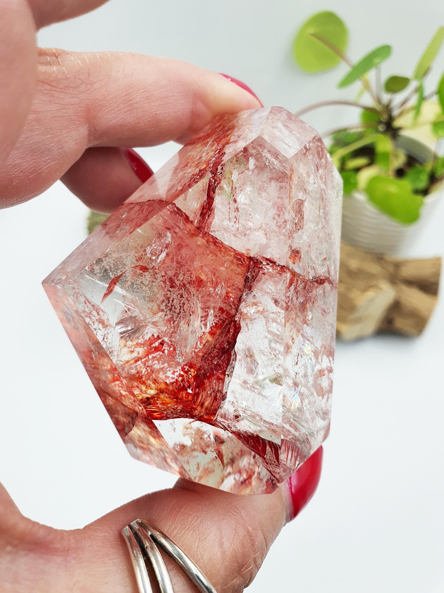 Madagascan Fire Quartz (Hematoid) Freeform with rainbows, 175g