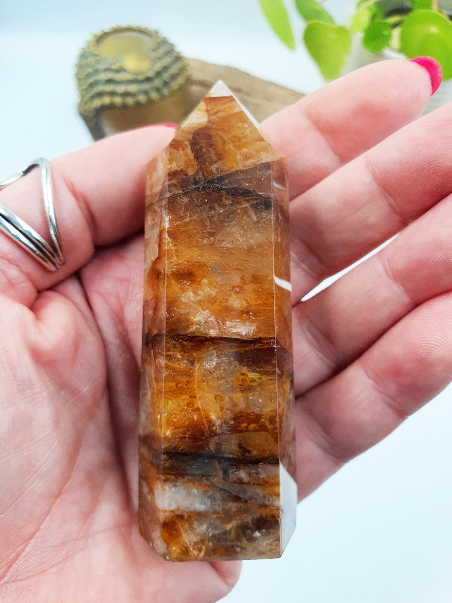 Madagascan Fire Quartz (Hematoid) Freeform with rainbows, 175g