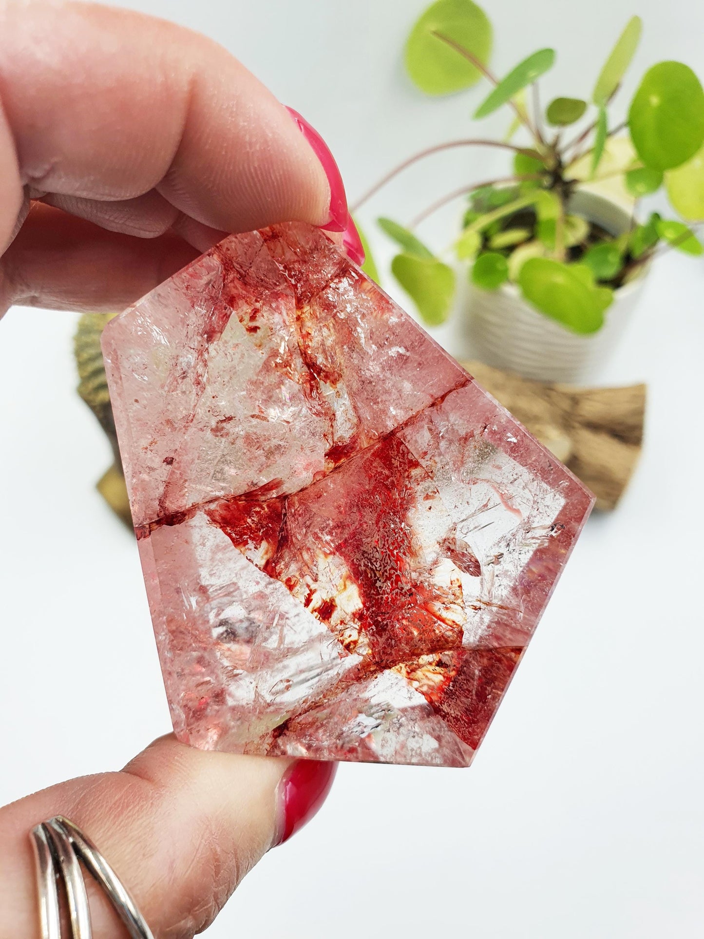 Madagascan Fire Quartz (Hematoid) Freeform with rainbows, 175g