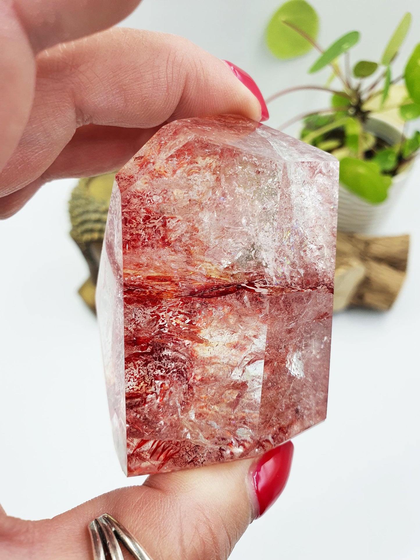 Madagascan Fire Quartz (Hematoid) Freeform with rainbows, 175g