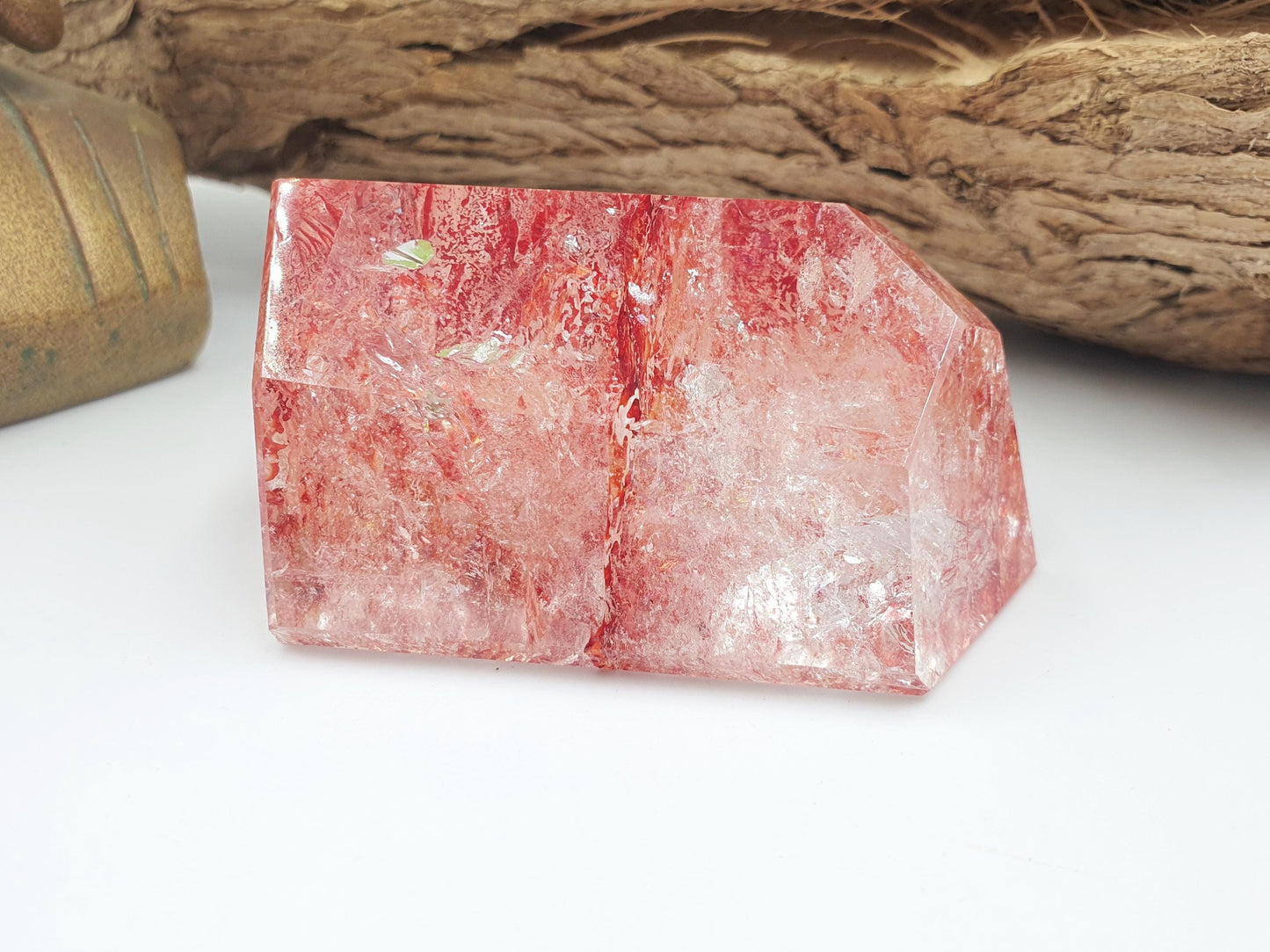 Madagascan Fire Quartz (Hematoid) Freeform with rainbows, 175g