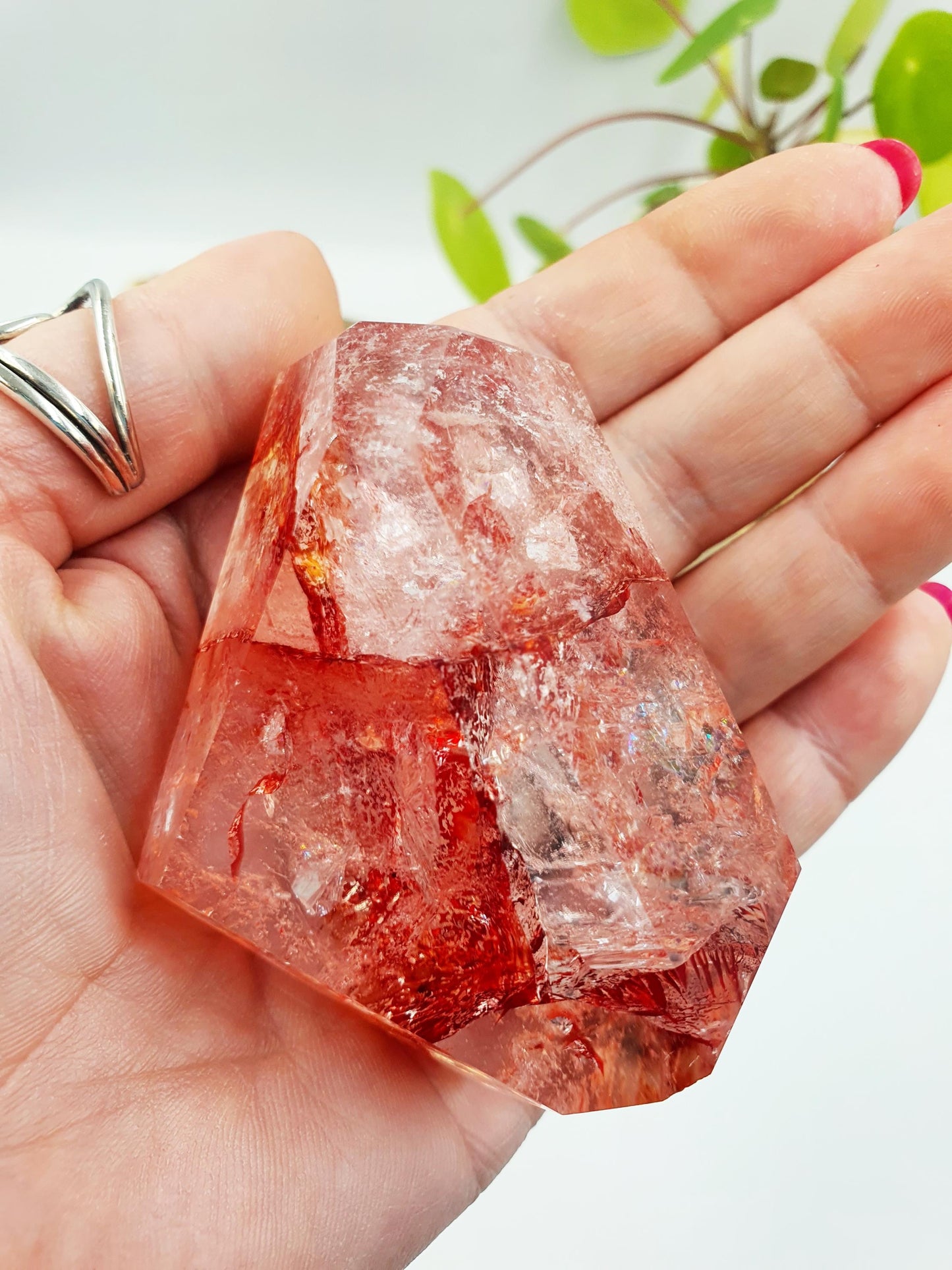 Madagascan Fire Quartz (Hematoid) Freeform with rainbows, 175g