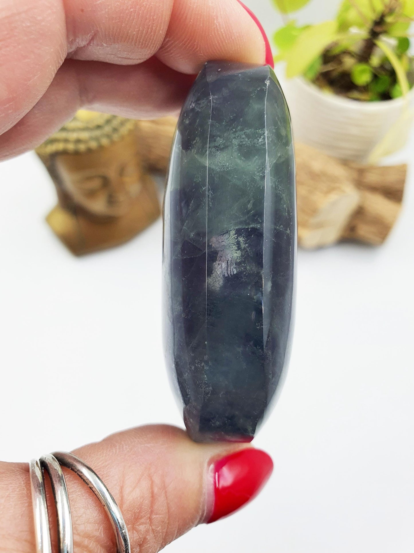 Fluorite Palm Stone - Focus and Clarity Healing Crystal - 160g
