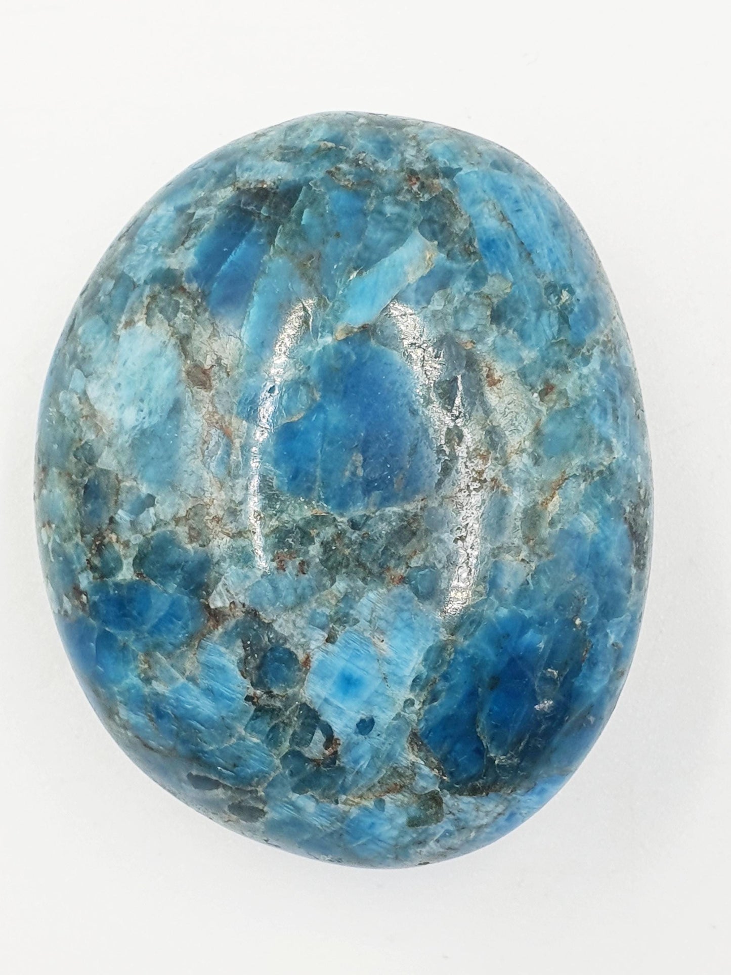 Blue Apatite Palm Stone - Motivation & Focus Healing Crystal - 85g