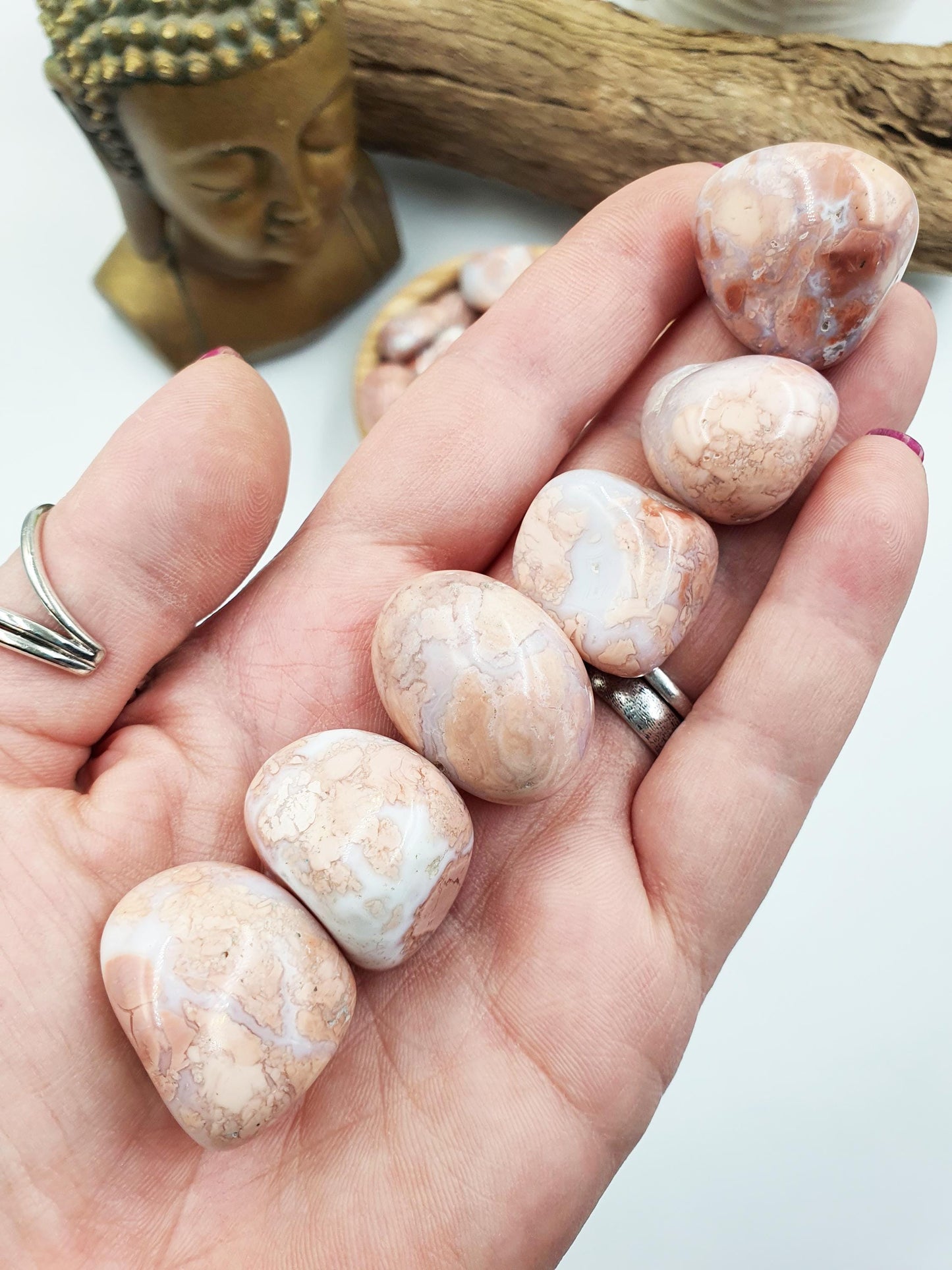 Pink Agate Tumble Stone – Love, Calm & Emotional Balance Healing Crystal, 2-3cm