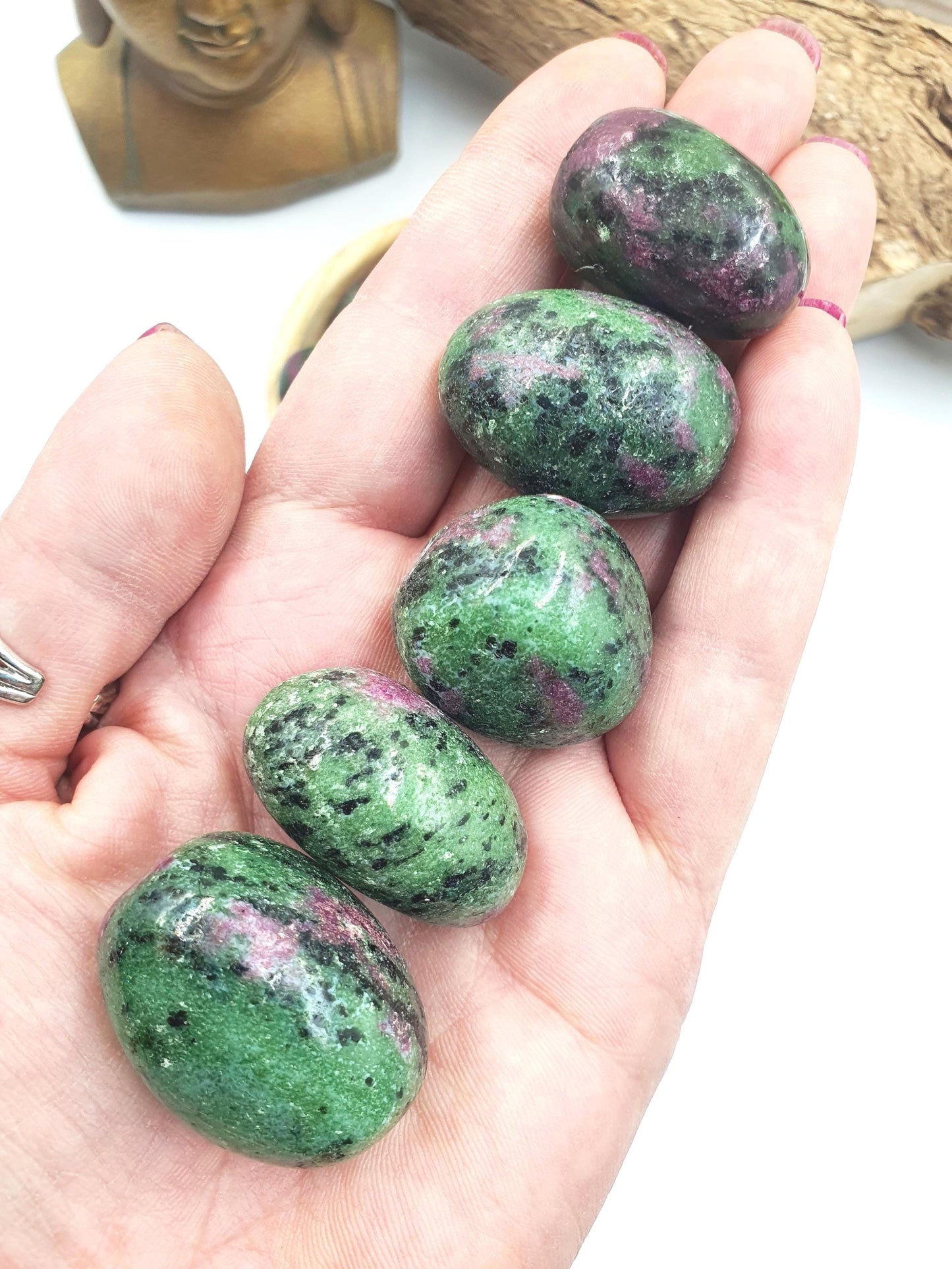 Ruby in Zoisite Tumble Stone - Heart Chakra & Vitality Healing Crystal, 2-3cm