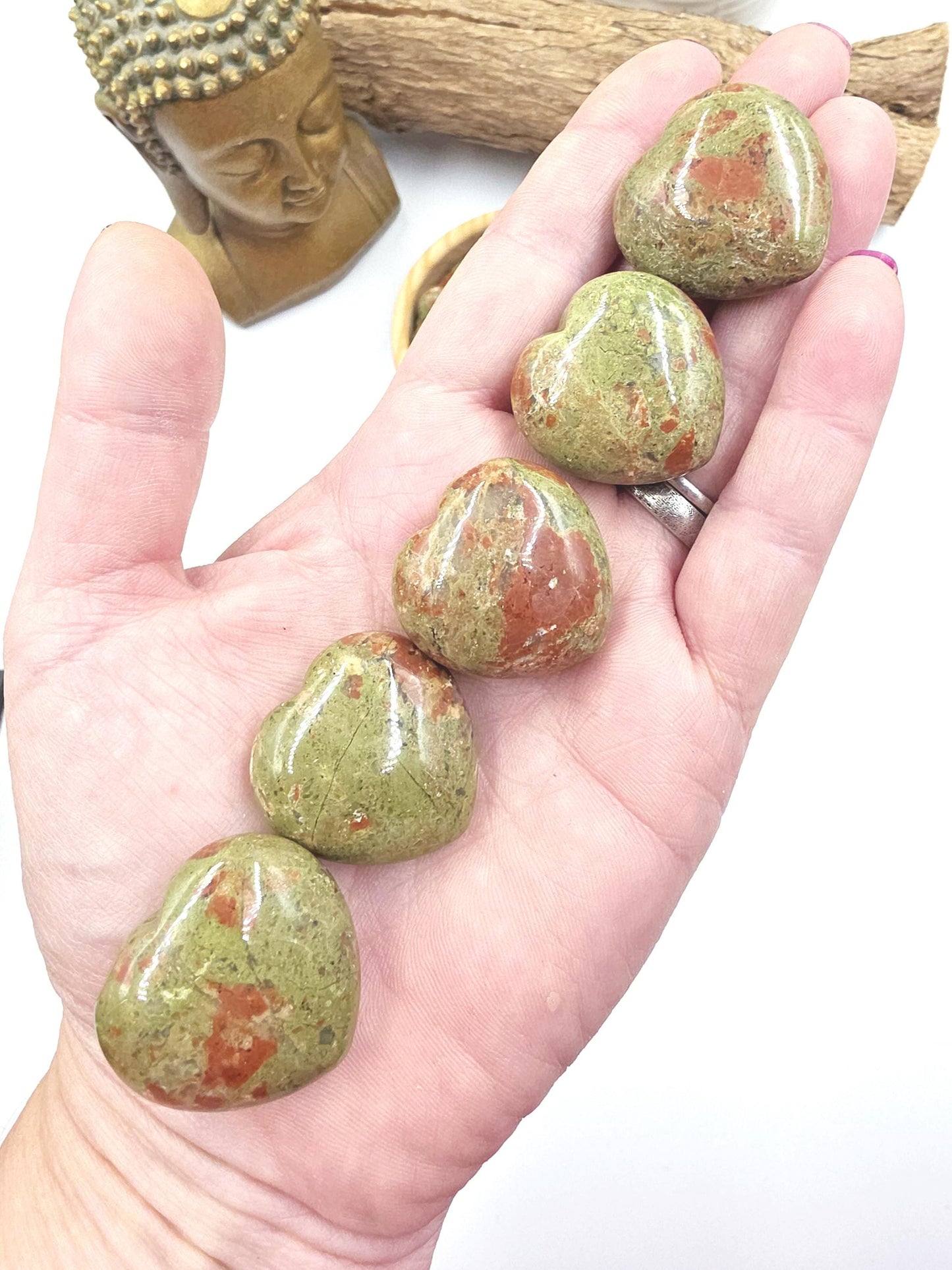Unakite Crystal Puff Heart – Emotional Healing, Balance & Heart Chakra Stone