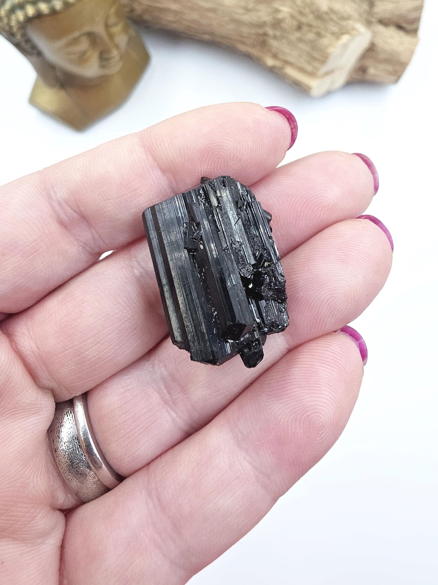 Mini Black Tourmaline Piece – High Grade Raw Crystal for Jewellery Making, Protection & Grounding- 15g