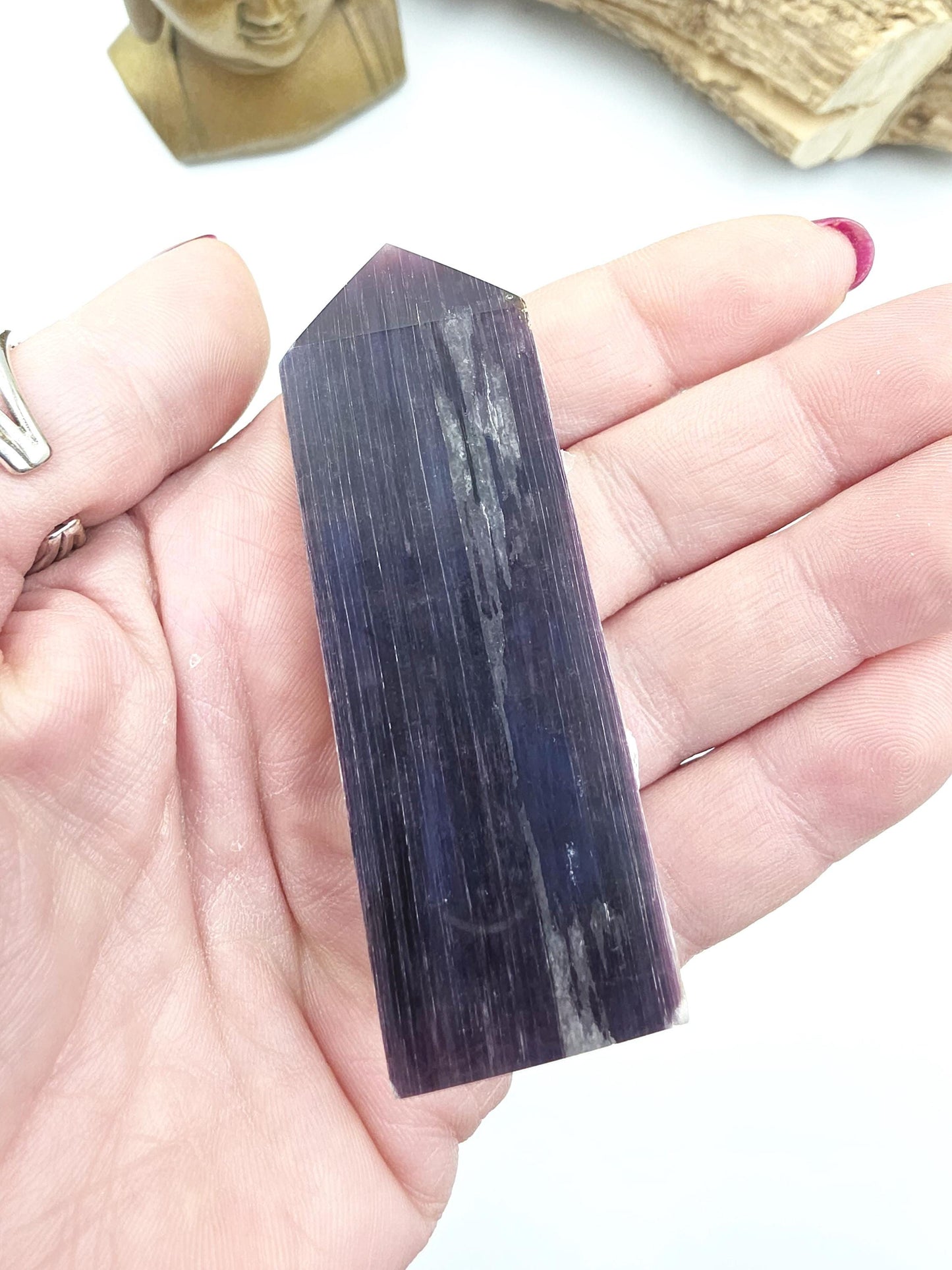 Flashy Purple Mica Point – Calming, Anxiety Relief & Spiritual Healing Crystal Tower - 80g