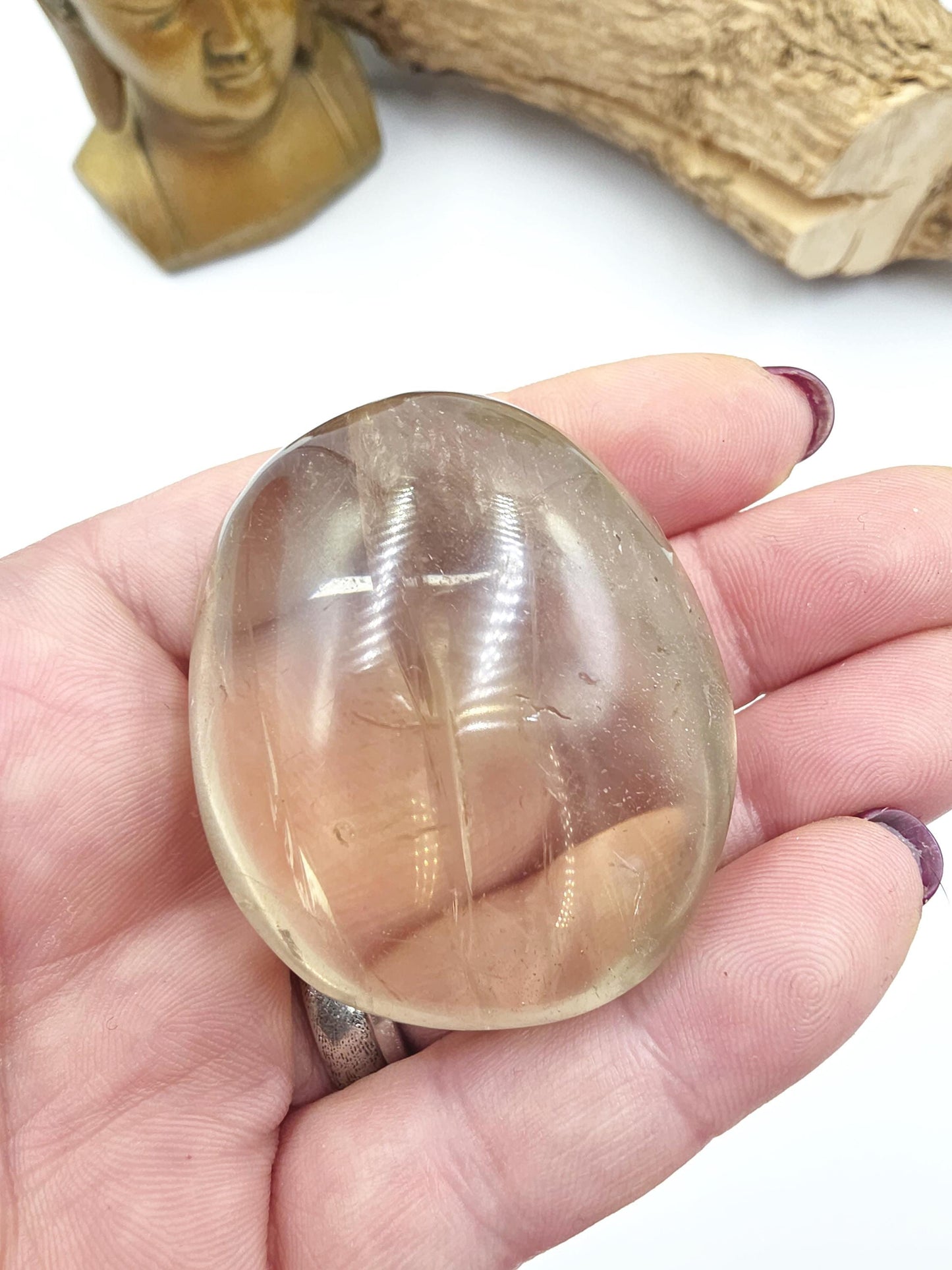 Smoky Quartz Palm Stone - Grounding & Protection Crystal, 75g