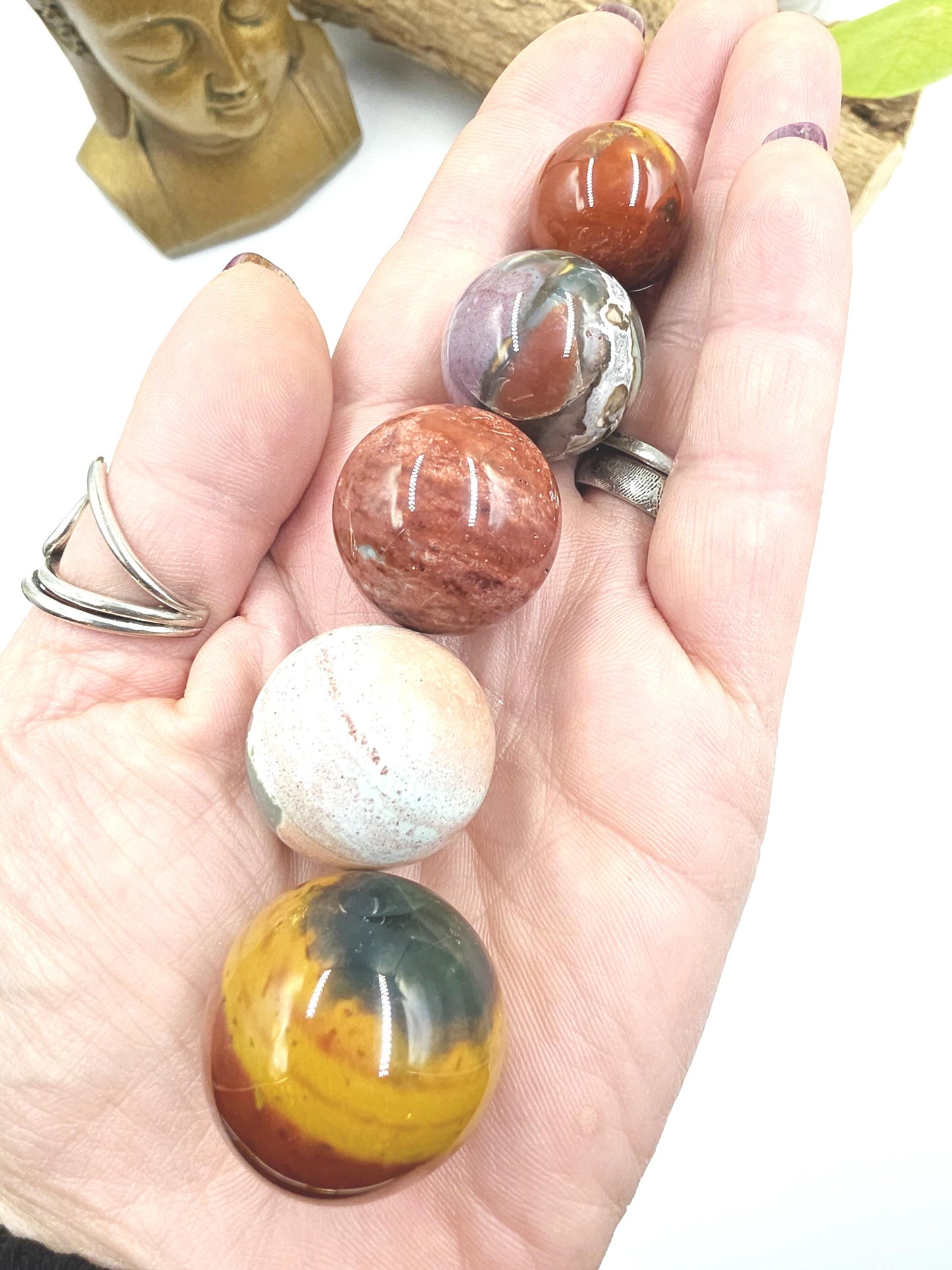 Ocean Jasper Mini Spheres – Joy, Emotional Balance & Nurturing Earth Energy Crystals, 20-26mm