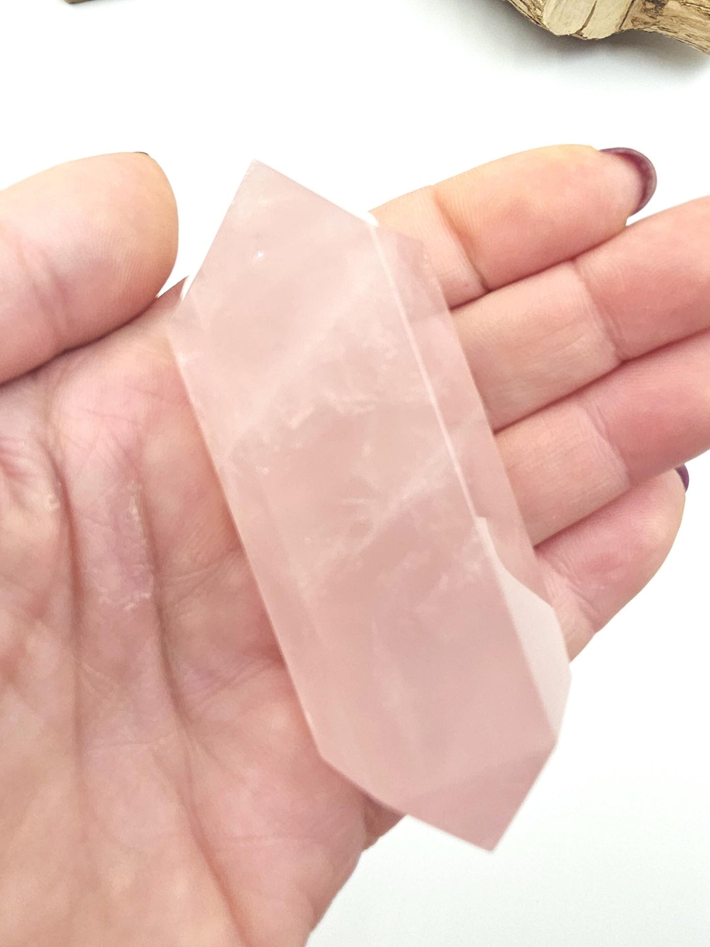 Chunky Rose Quartz Double Terminated Point – Self-Love, Healing & Heart Energy Crystal (Natural Imperfections), 105g