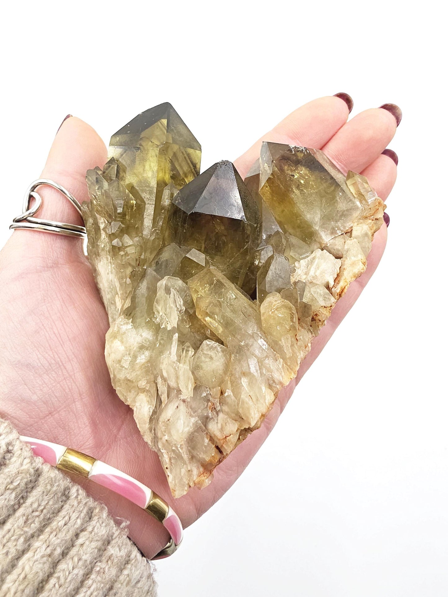 Raw Citrine Cluster with Stand – Abundance, Positivity & Uplifting Solar Energy Crystal, 435g