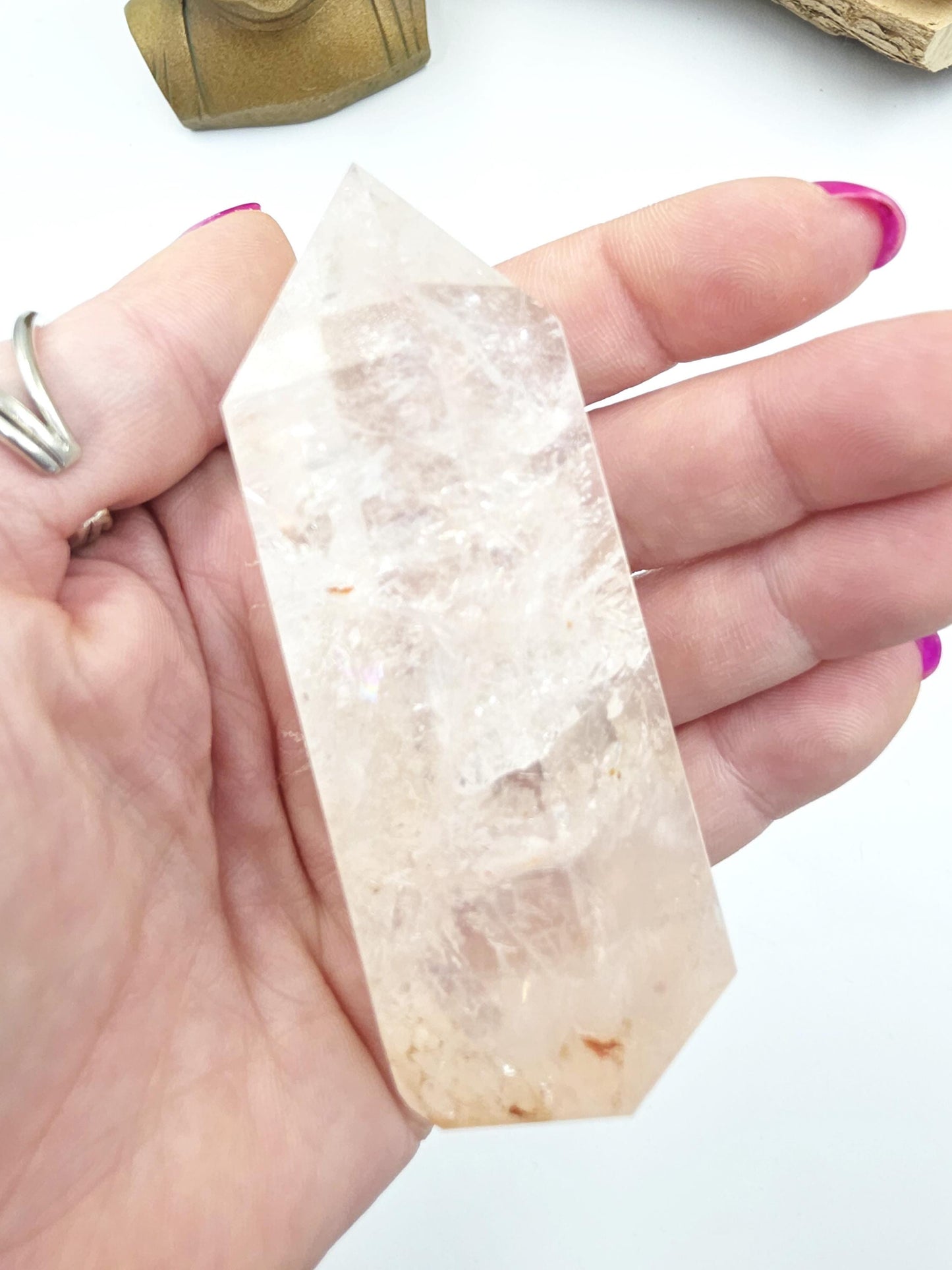 Pink Himalyan Quartz Tower – Heart Chakra, High Vibration & Spiritual Awakening Crystal, 145g