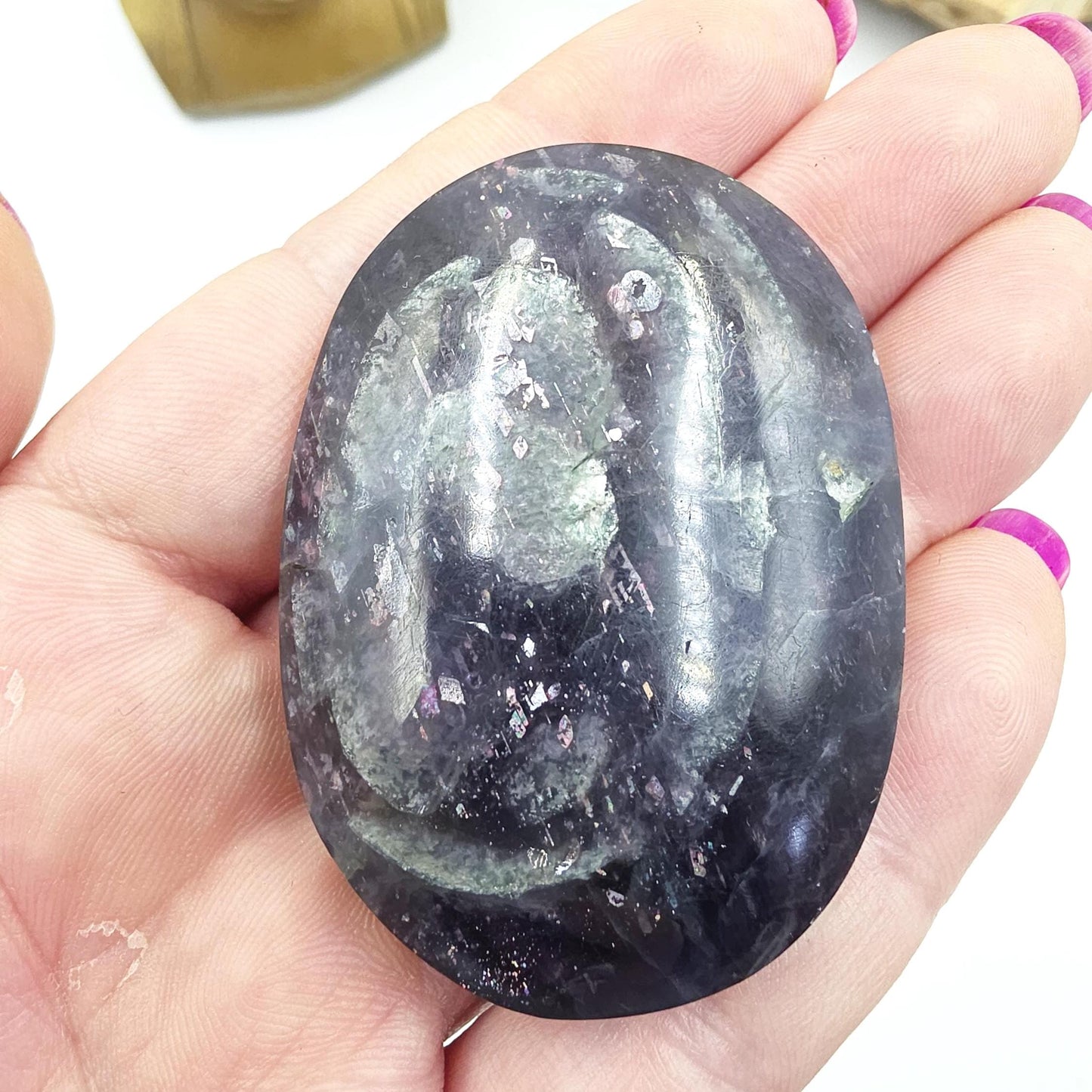 Cordierite (Iolite) Palm Stone – Intuition, Insight & Third Eye Chakra Crystal, 50g