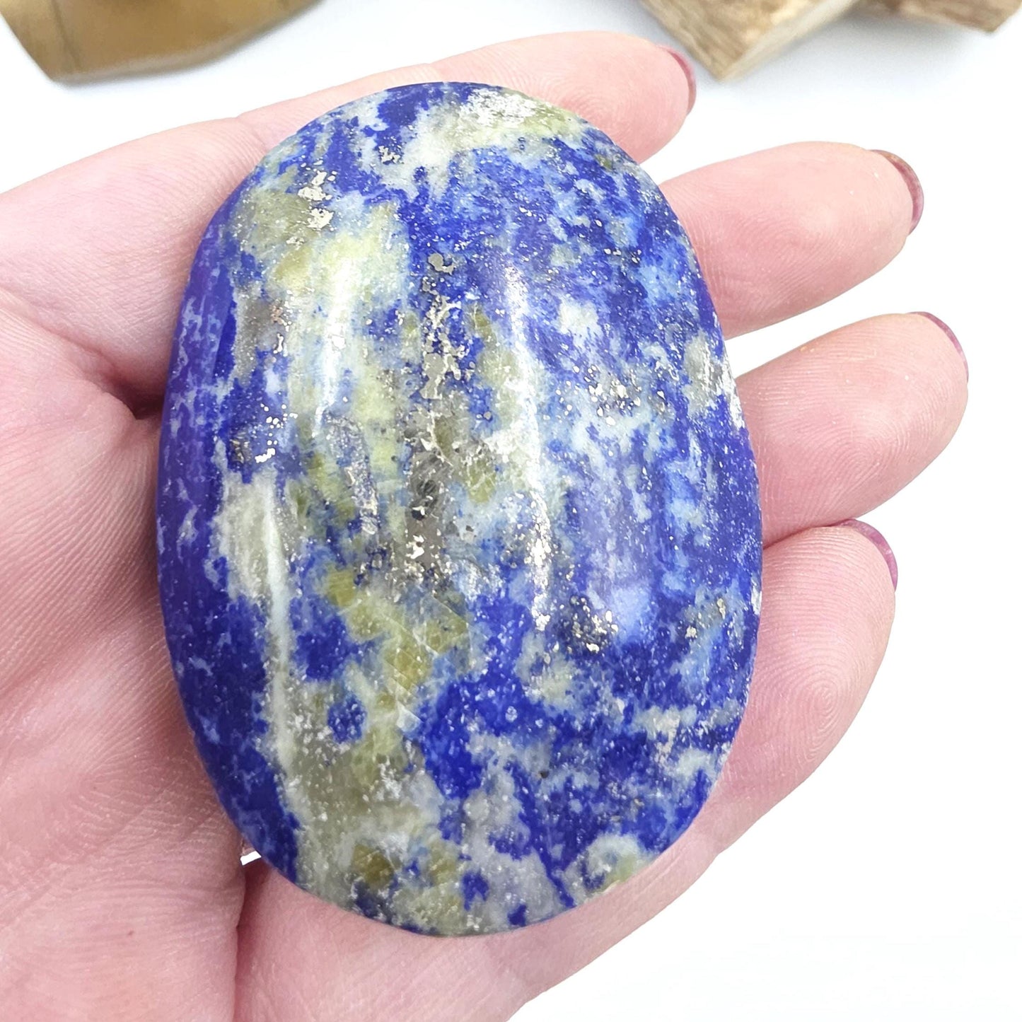 Lapis Lazuli Palm Stone - Wisdom & Truth Third Eye Chakra Crystal - 100g