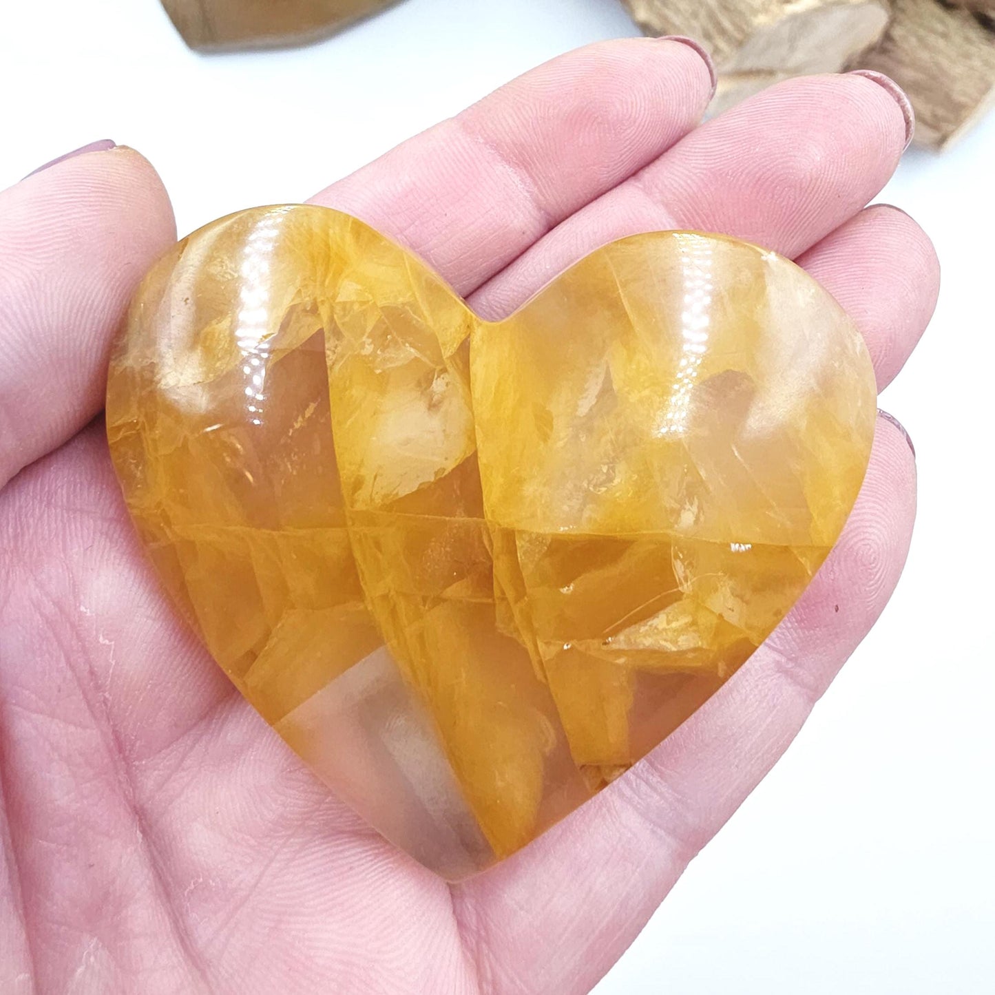 High Grade Golden Healer Quartz Heart – Healing, Energy Amplification & Chakra Alignment Crystal, 100g