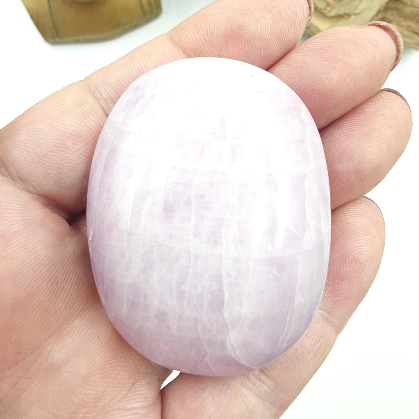 Flashy Chunky Kunzite Crystal Palm Stone - Heart Chakra & Emotional Healing Crystal, 100g
