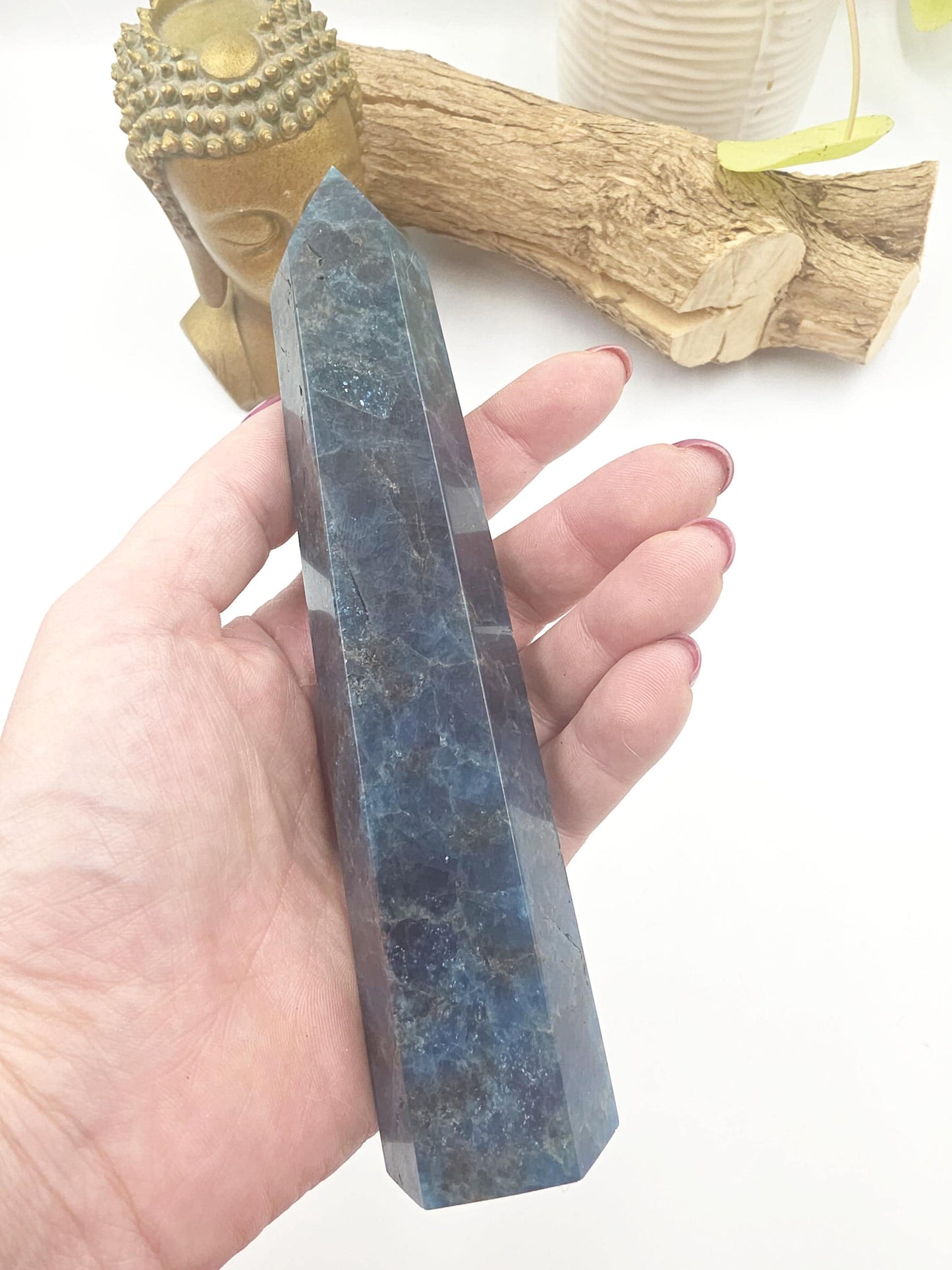 Large Blue Apatite Tower - Inspiration, Focus & Motivation Crystal Point, 17cm