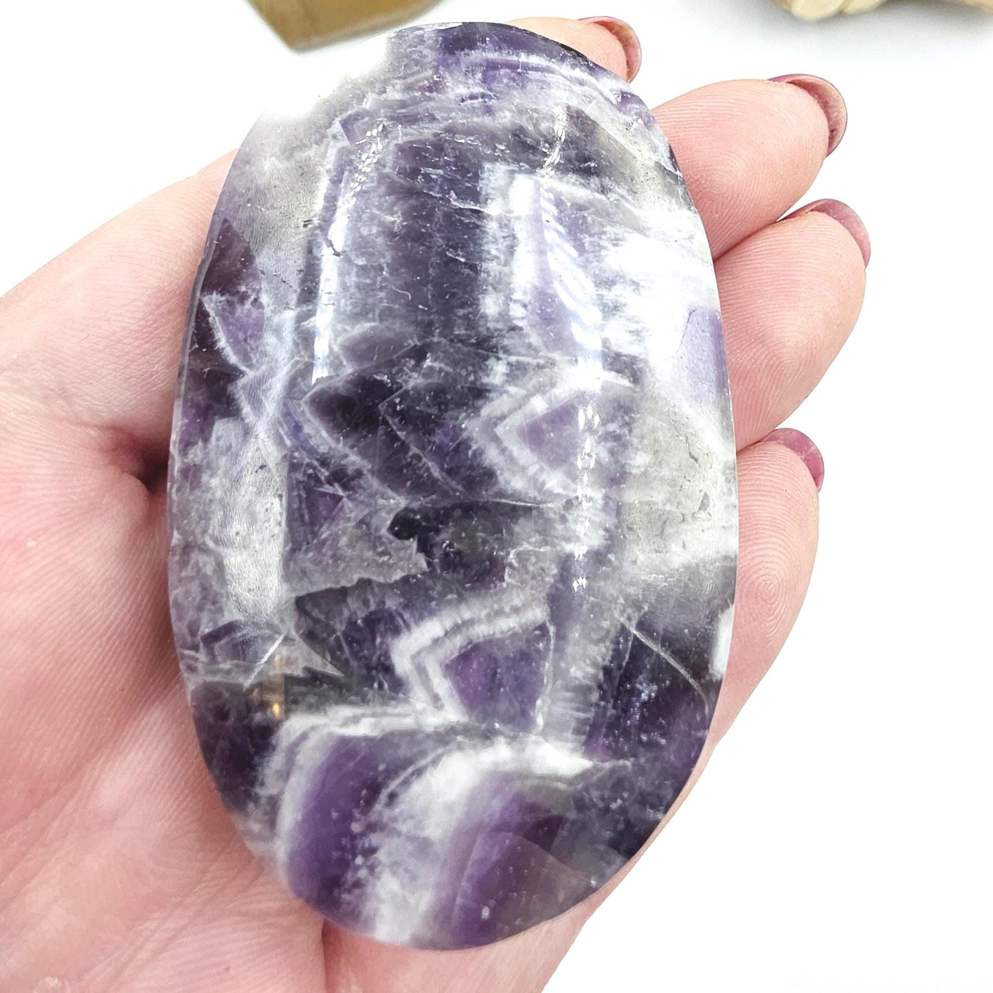 Dream Amethyst Palm Stone - Intuition & Spiritual Protection Crystal, 110g