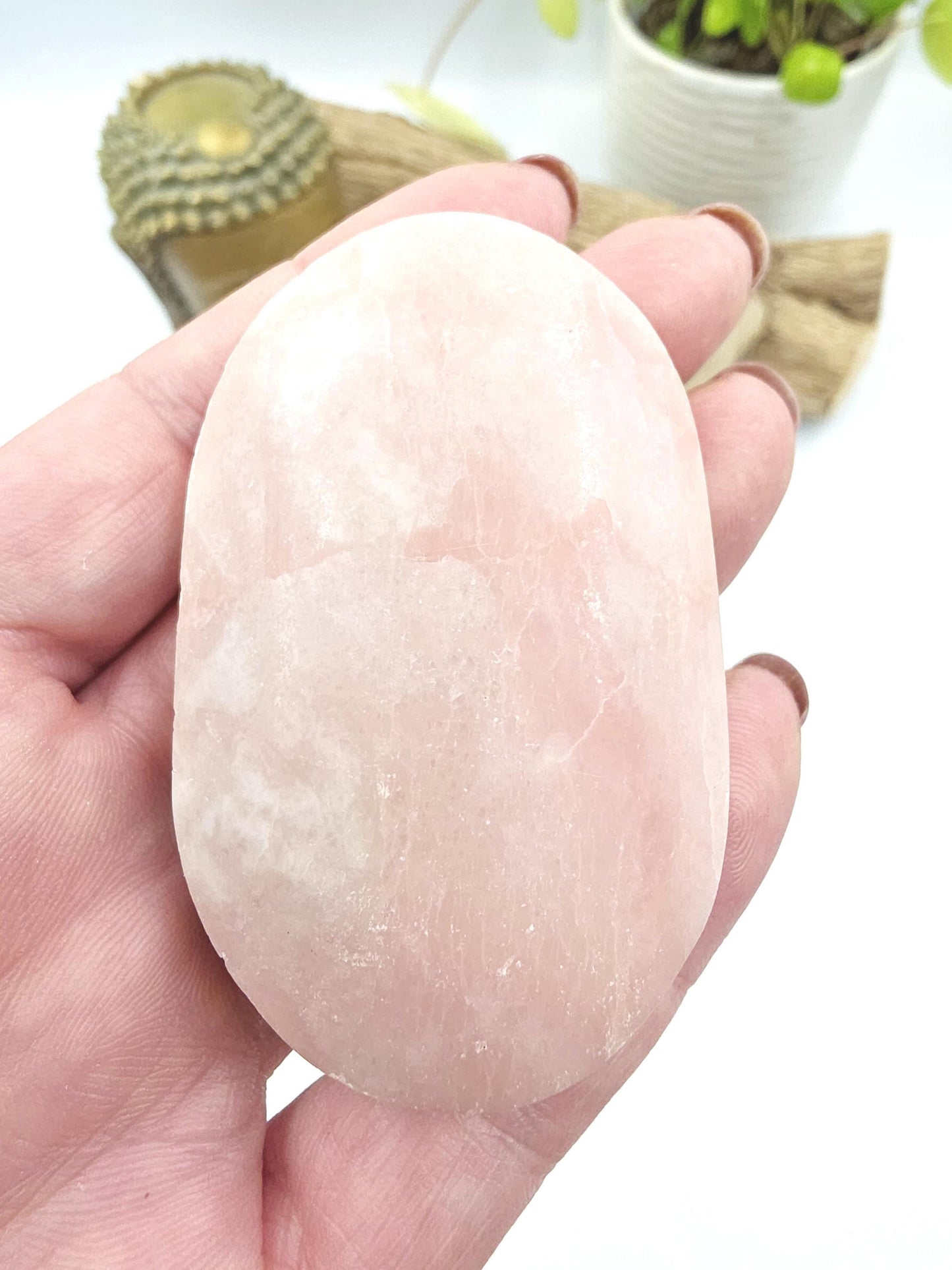 Pink Opal Palm Stone – Emotional Healing, Calm & Heart Chakra Crystal, 95g
