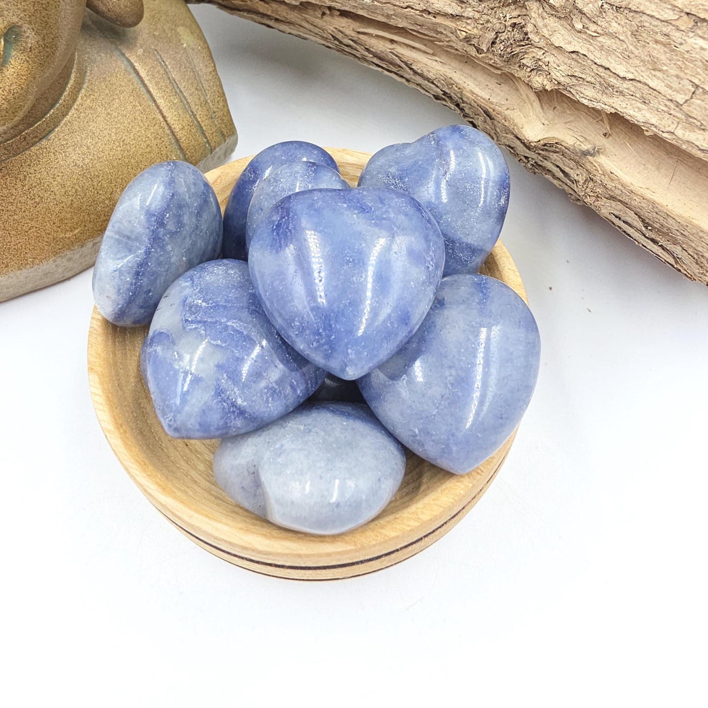 Blue Aventurine Crystal Hearts – Calm, Confidence & Emotional Balance Crystal, 30mm