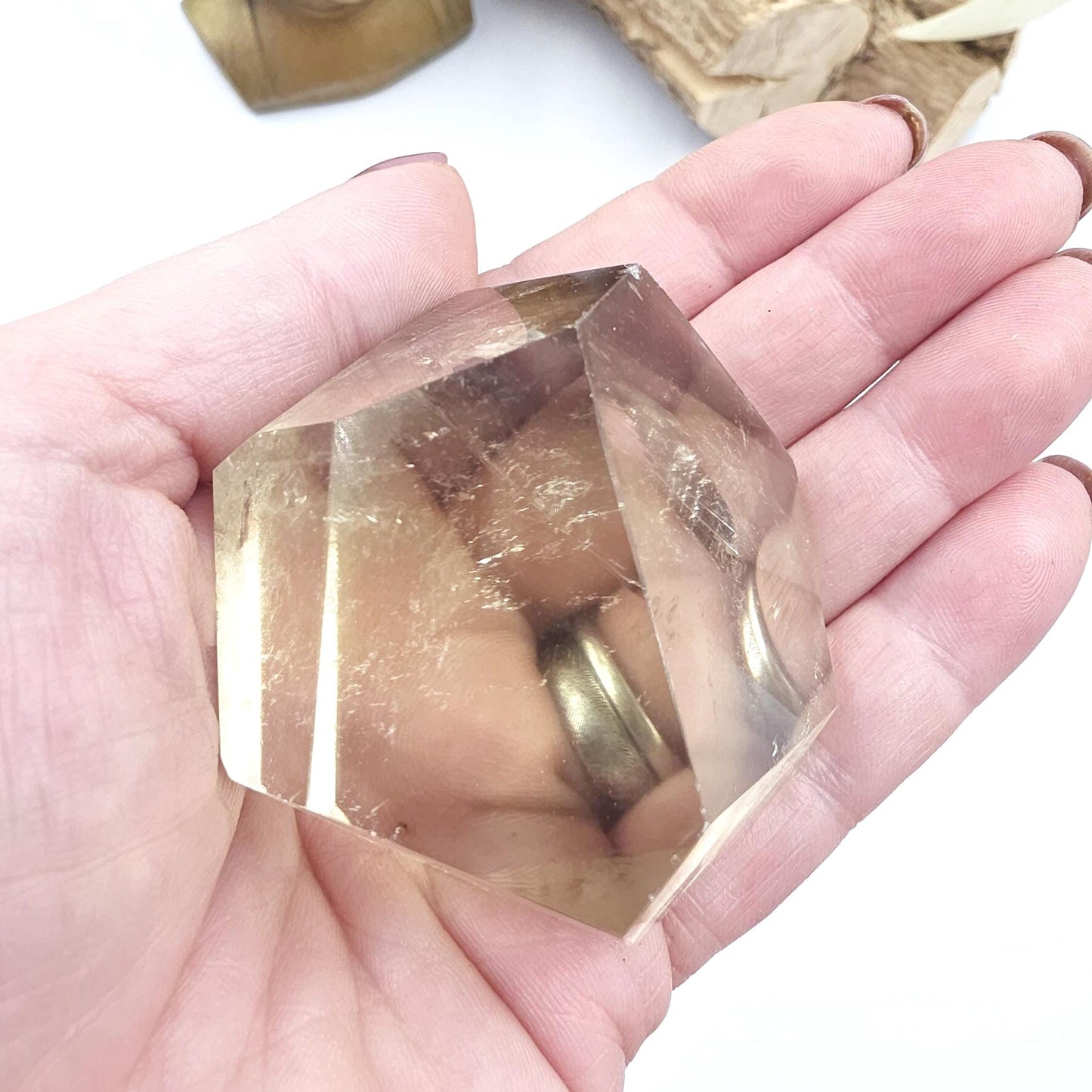 Citrine Freeform with Large Rainbow – Abundance, Confidence & Positive Energy Crystal, 160g
