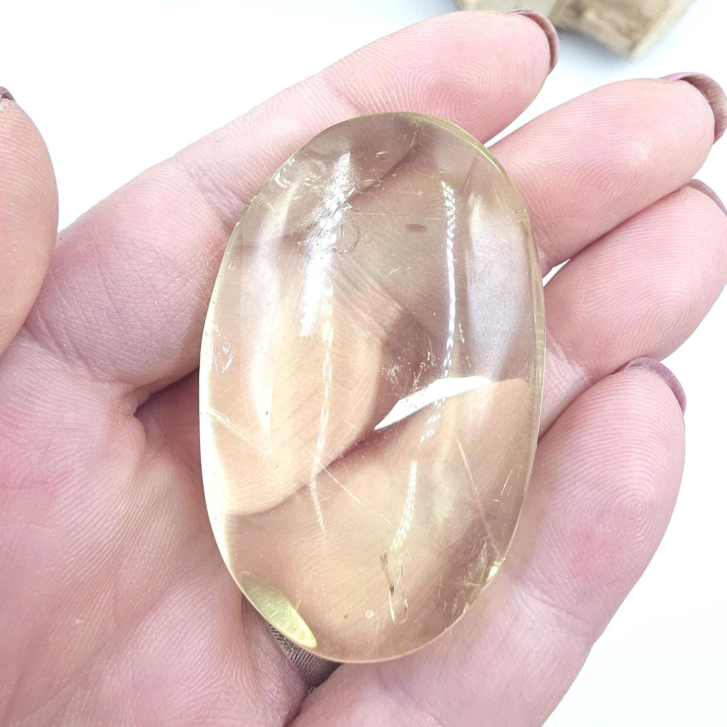 Citrine Palm Stone – Abundance, Confidence & Solar Plexus Energy Crystal, 50g