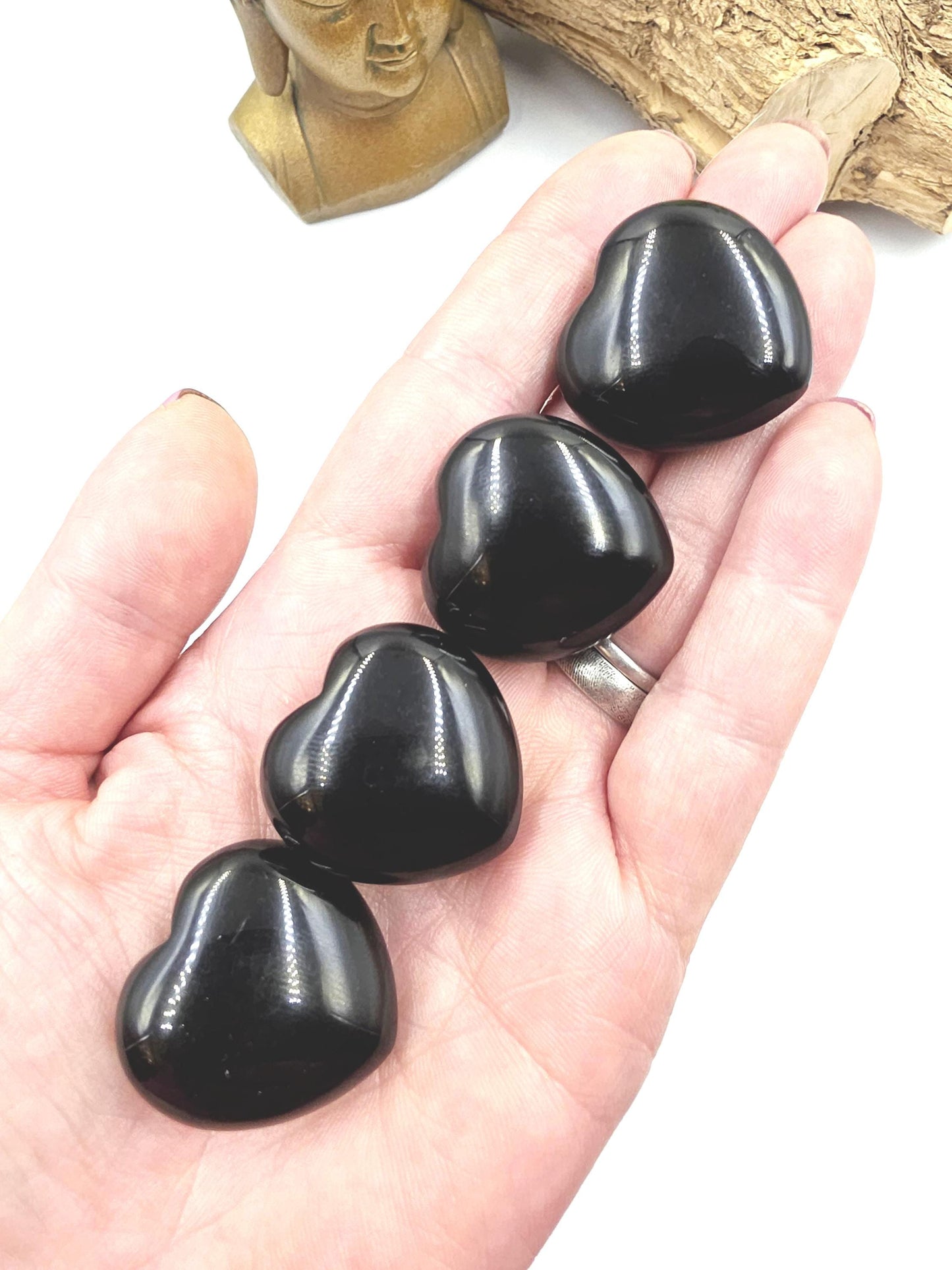 Obsidian Crystal Hearts – Protection, Grounding & Emotional Balance Crystal, 30mm