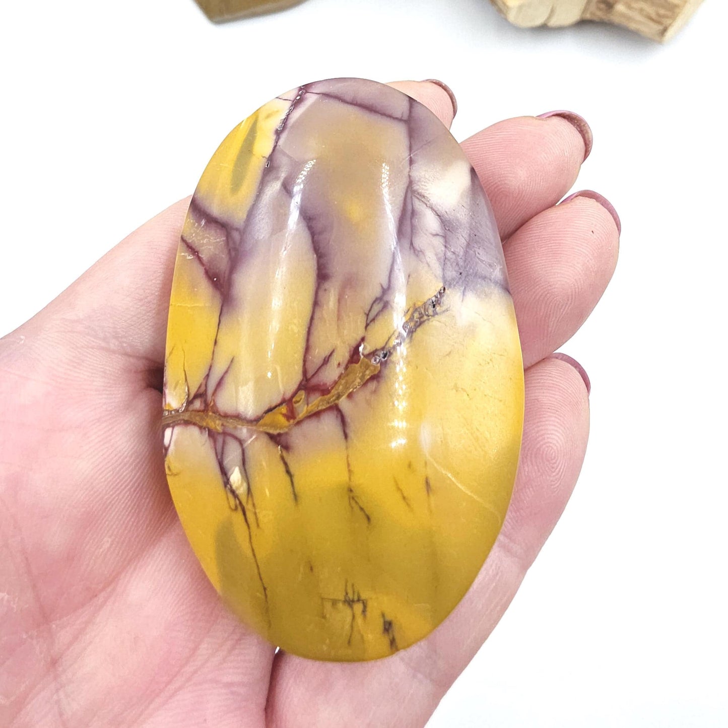 Mookaite Jasper Palm Stone – Strength, Grounding & Emotional Balance Crystal, 120g