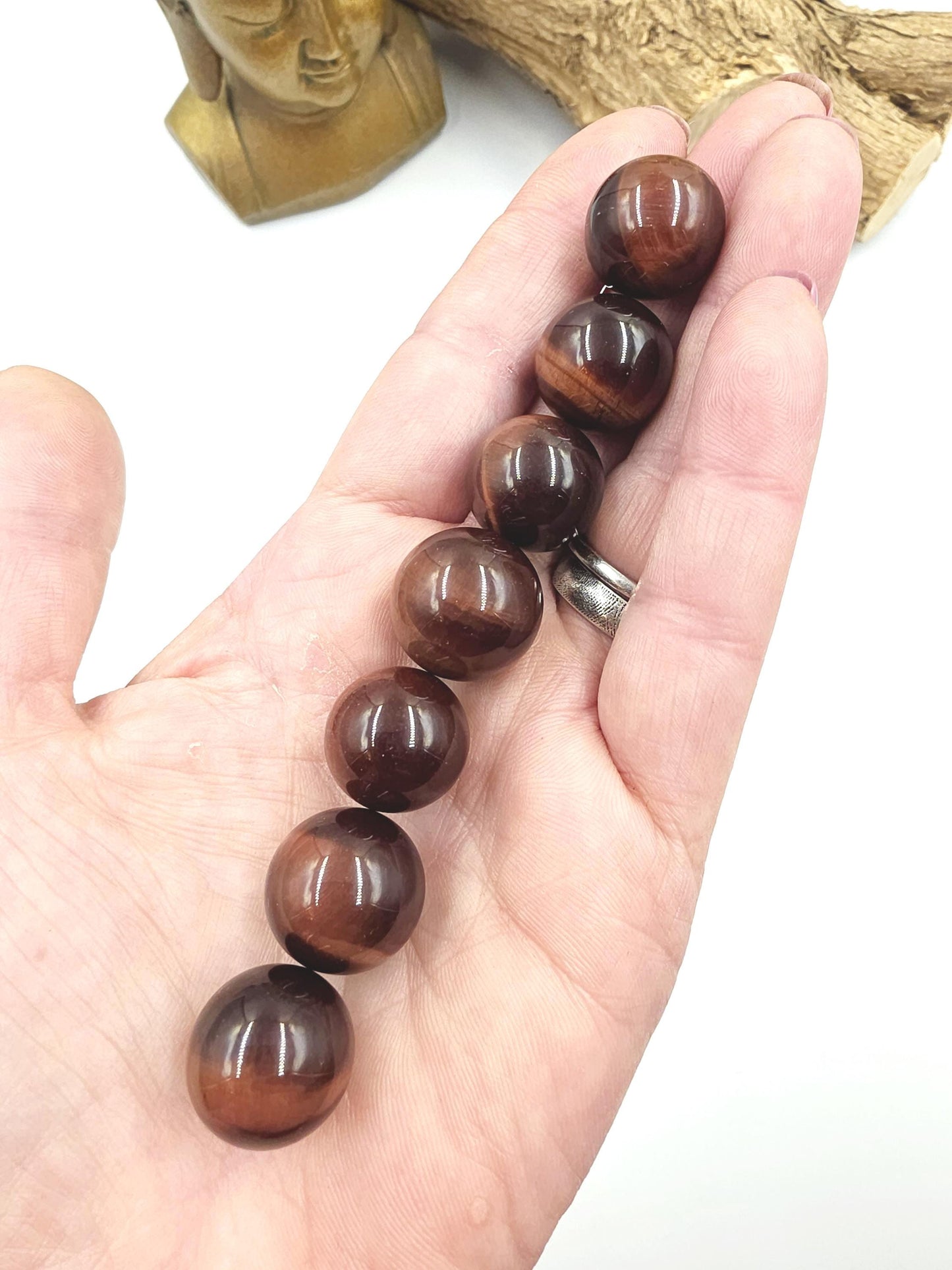 Red Tiger’s Eye Mini Spheres – Confidence, Strength & Motivation Crystal, 17-18+mm