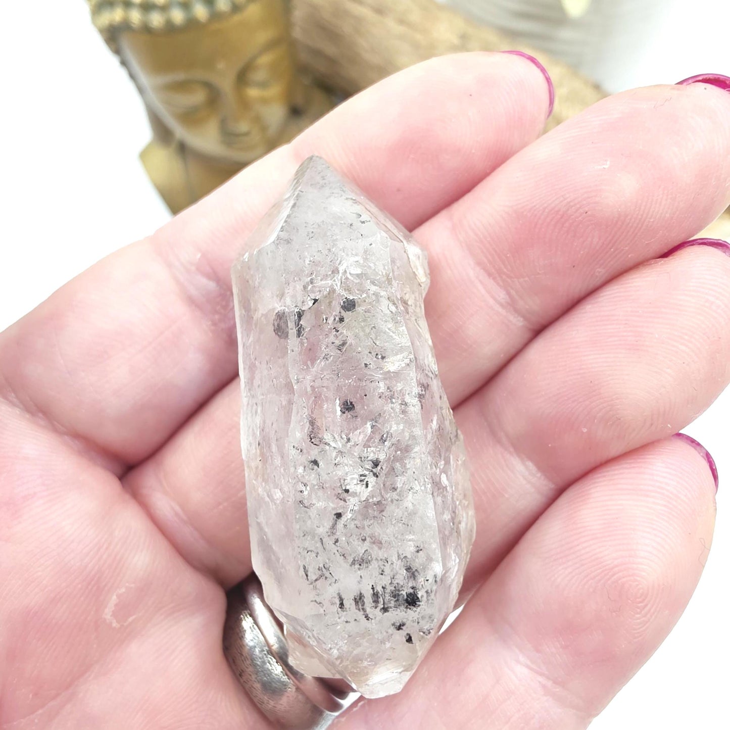Raw Herkimer Diamond Natural DT with Moving Carbon Bubble – Rare High Vibrational Quartz Crystal, 25g
