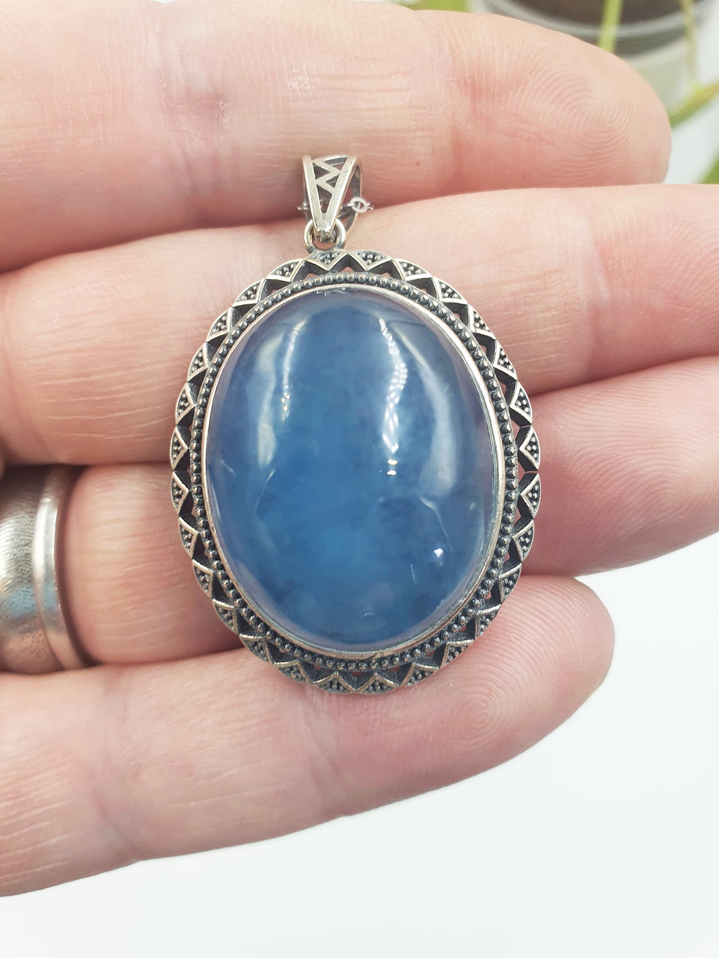 Aquamarine Pendant (Sterling Silver)