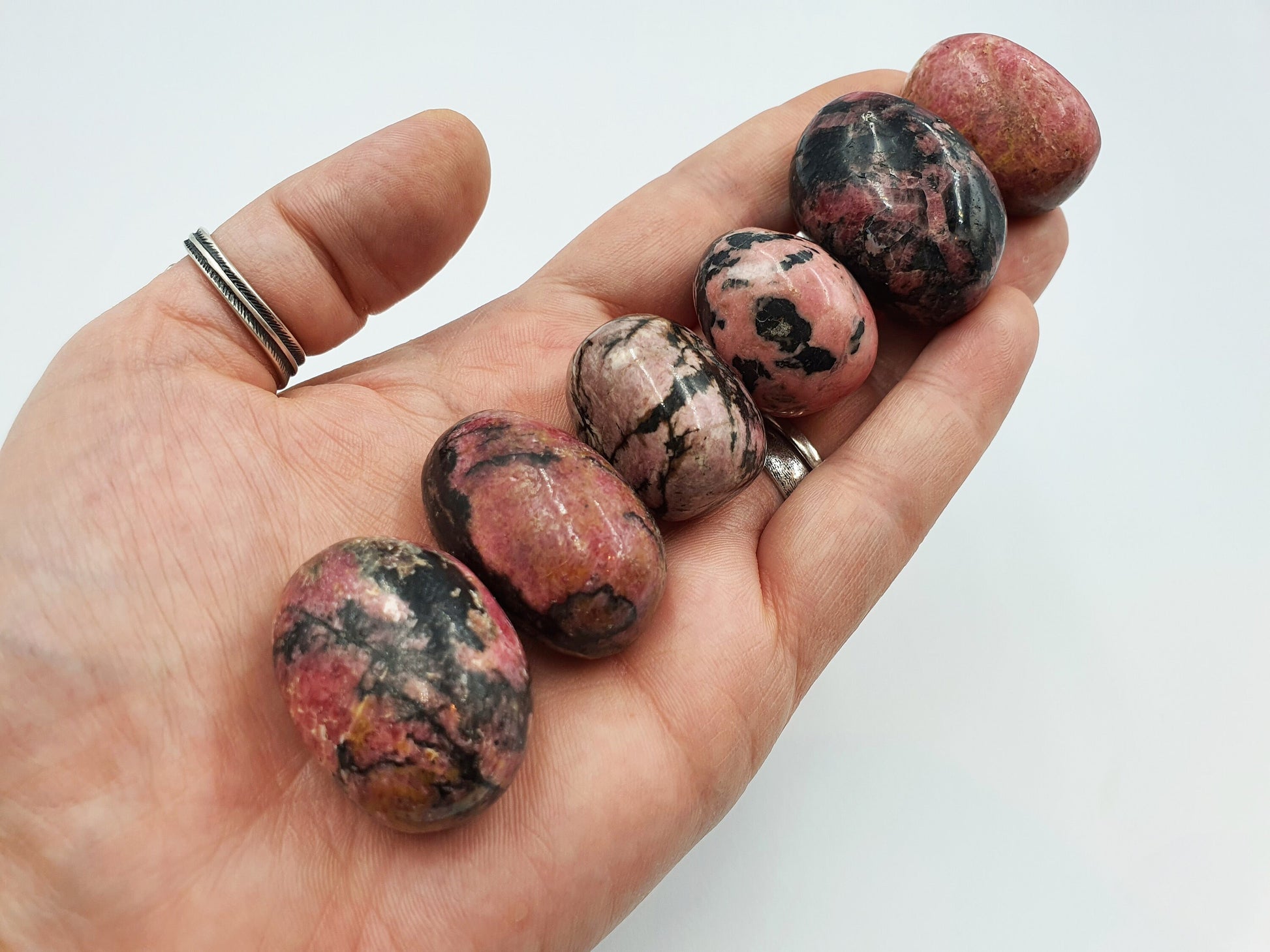 Rhodonite Crystal Tumbles - Approx 3cm