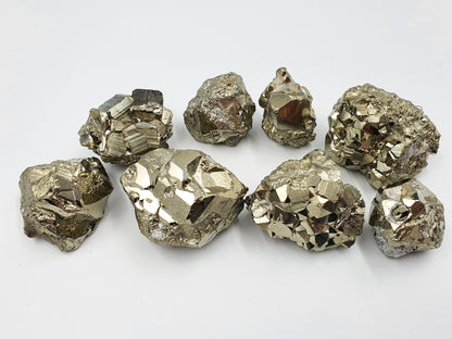 Natural Raw Pyrite "Fools Gold" Cluster Crystal Nugget - Various Sizes