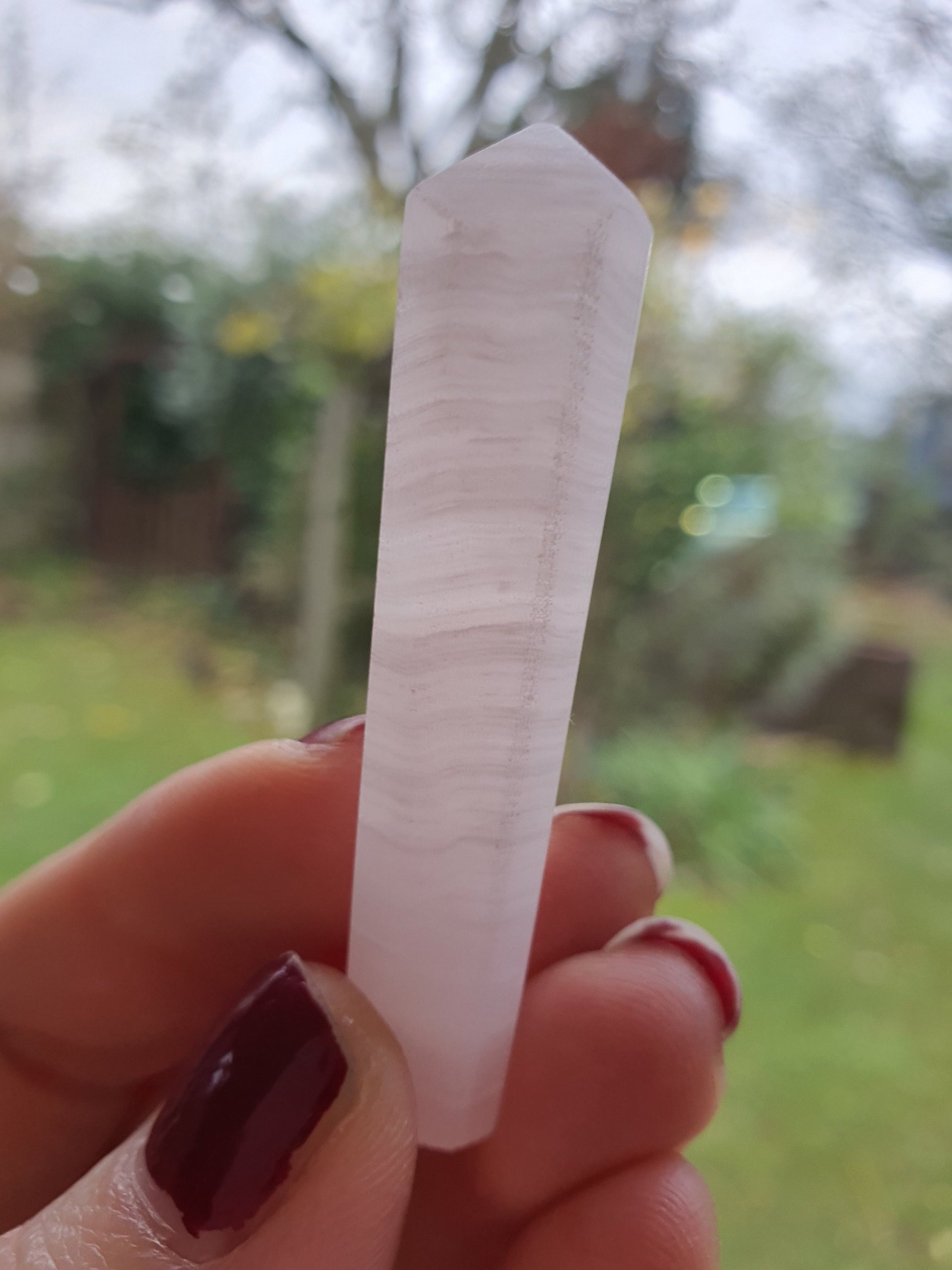 Pink Mangano Calcite Mini Tower