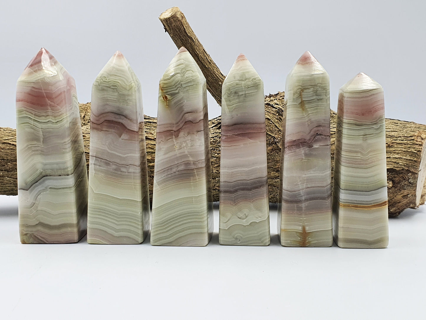 Pink Banded Calcite Crystal Tower - Tranquillity - Four Available
