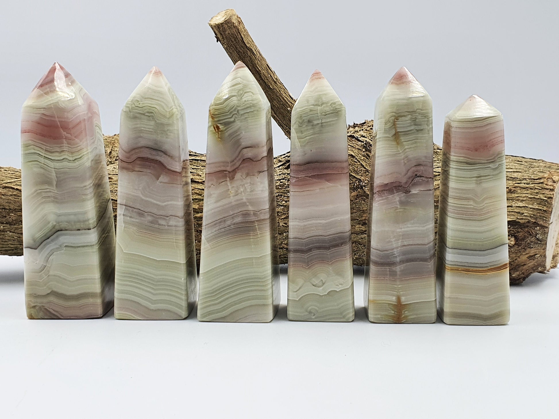Pink Banded Calcite Crystal Tower - Tranquillity - Four Available