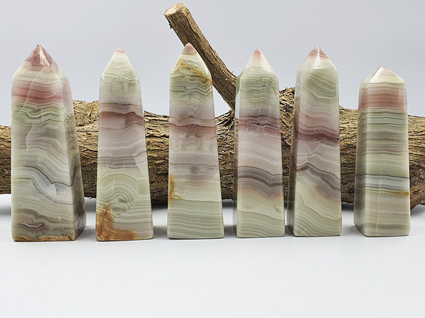 Pink Banded Calcite Crystal Tower - Tranquillity - Four Available